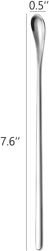 Delove Stainless Steel Coffee Stirring Spoon Beverage Cocktail Stirrers Stir Cocktail Drink Mixing Swizzle Stick- Tiny Salt Condiment Spoon - Reusable - Set of 4 (7.6-Inch)