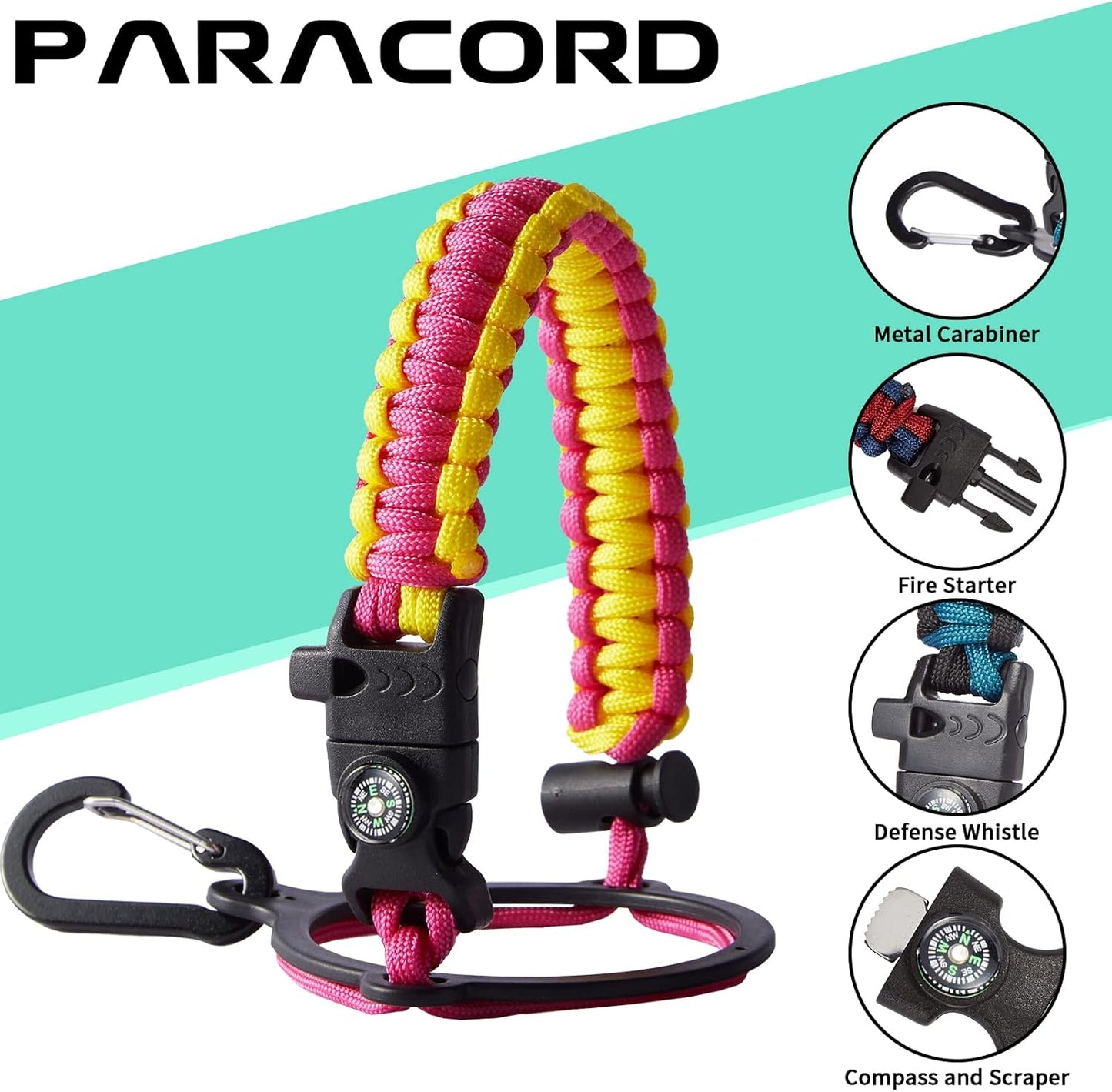 40OZ Insulated Stainless-Steel Water Bottle - Reusable Metal Water Bottles with Straw & Spout Lids, Paracord Handle & Carrier Pouch, Leakproof Workout Water Flask for Women Men