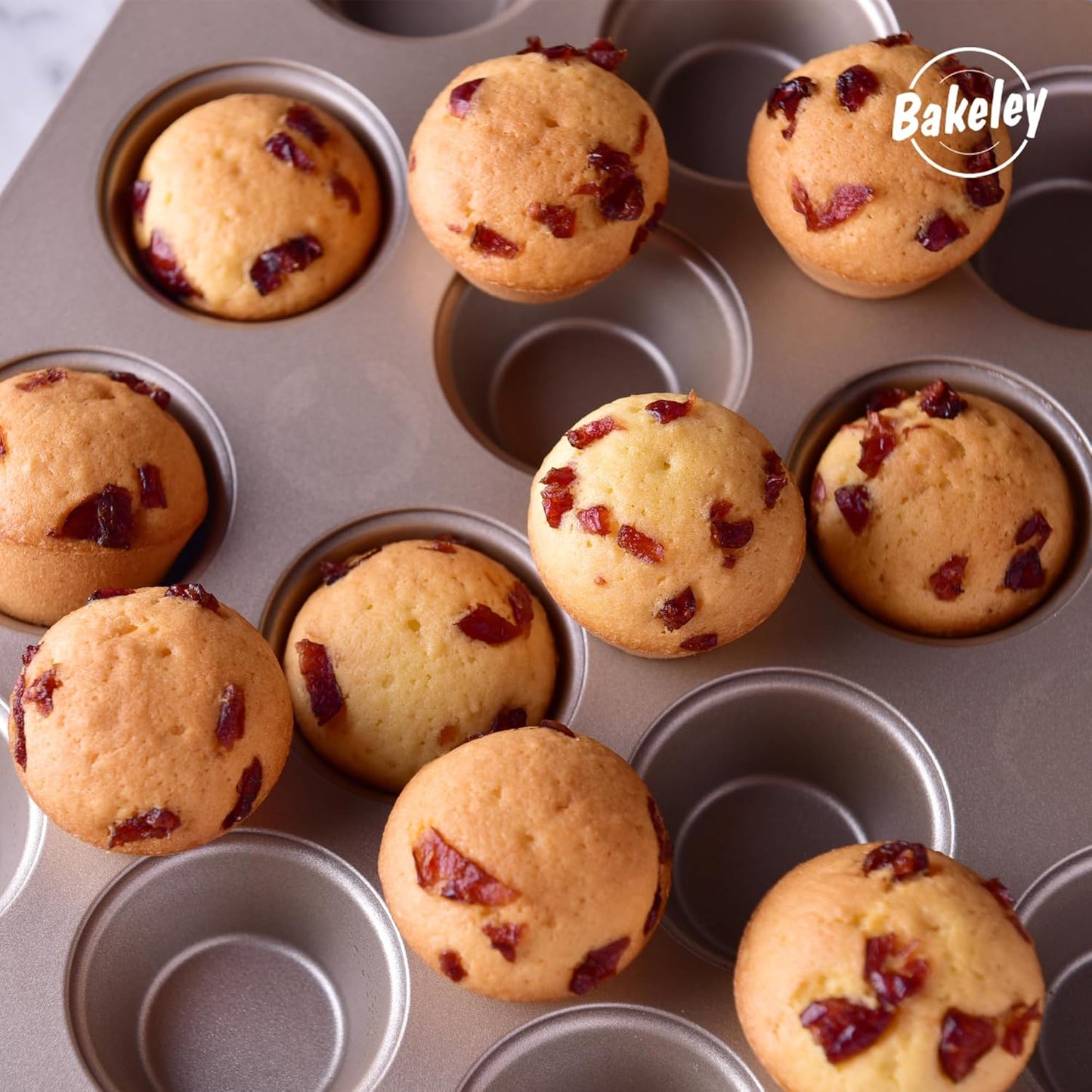 Mini Muffin Pan, 20-Cavity Non-Stick Mini Cupcake Pan Bakeware for Oven Baking (Champagne Gold)