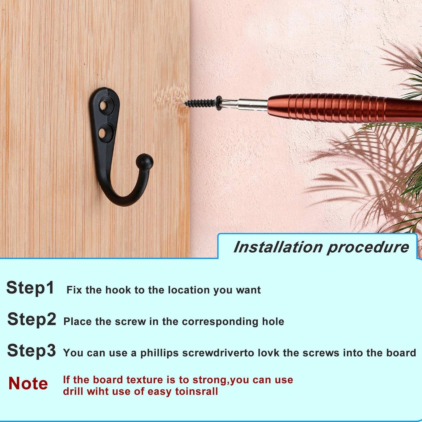 15Pcs Black Wall Mounted Coat Hooks, Hanger Hook with 30 Pieces Screws for Hanging Hat, Towel, Key, Robe, Coats, Scarf, Bag, Cap, Coffee Cup, Mugs