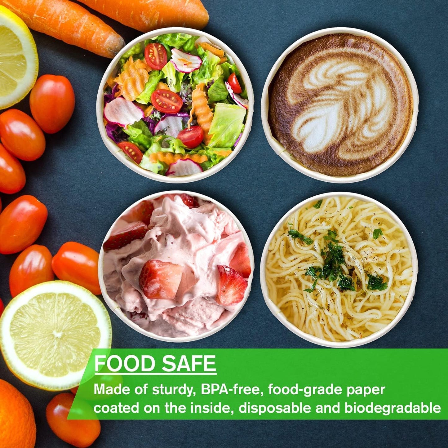 Smygoods White Disposable Paper Coffee Cups with Lids (10 OZ, 50 Count) For Hot Beverages, Tea, Espresso, Cocoa - To Go Drink Containers, Café & Office