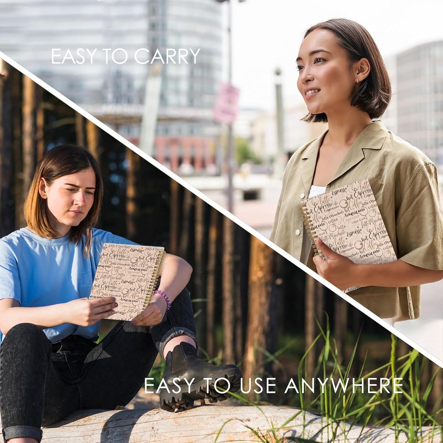 Coffee Themed Spiral Notebook, Coffee Gifts for Women, Coffee Tasting Journal Notebook, Coffee Notebooks for School Work, Coffee Lover Office Supplies Gifts for Women Men, 5.5x8.3 Inch