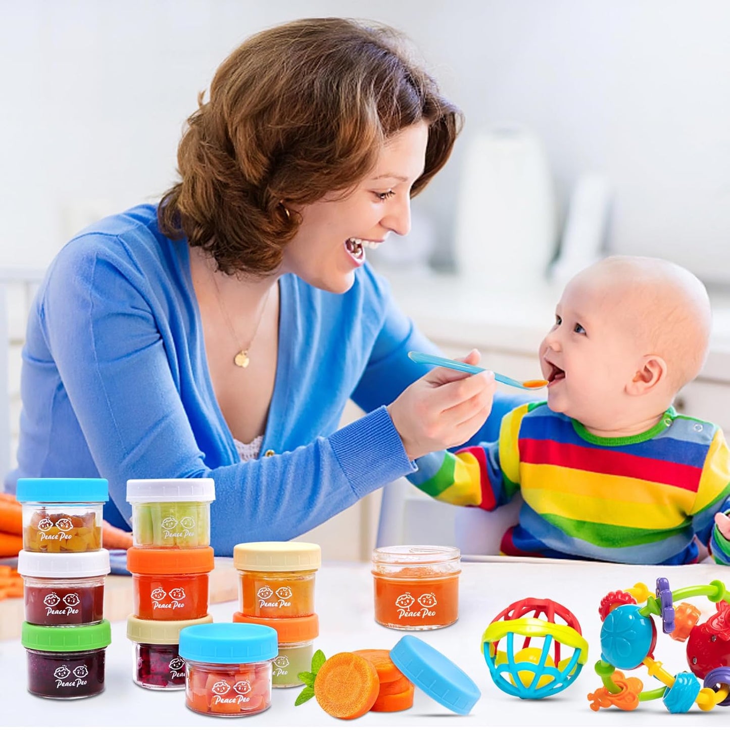 40 Pcs Glass Food Containers 4 OZ, Leak-Proof Reusable Storage Jars with Lids, Dishwasher Safe for Infant & Baby Food