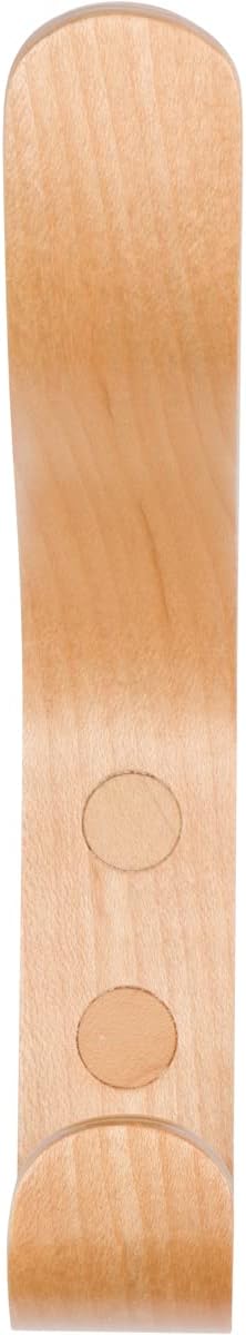 Plywood Wall Hooks Set of 4 Wood Coat Rack Hanging Clothes Hats Robes Towels (Maple)