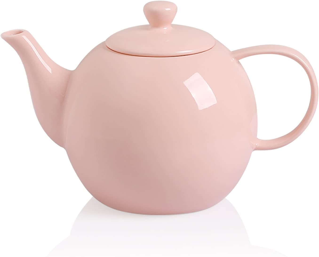 Sweejar Porcelain Teapot with Removable Stainless Steel Infuser,Microwave & Dishwasher Safe Tea Pots for Loose Tea,Tea Infuser Pots for Chrismas Women Gift (40oz Pink)