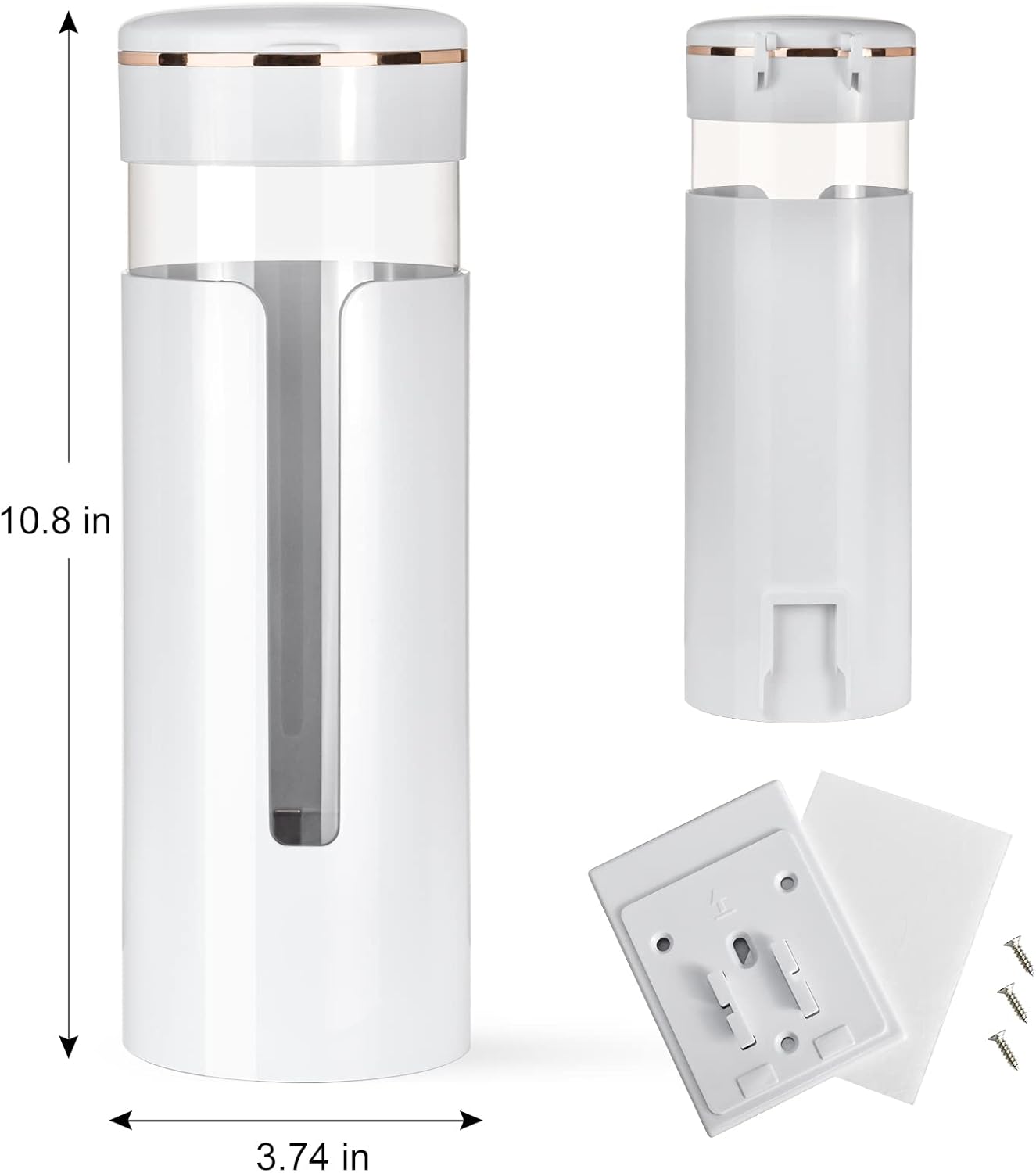 Cup Dispenser, Wall Mount Water Cooler Cup Dispenser fits 4-7 oz Disposable Paper and Plastic Cups, Pull Type Cup Holder for Bathroom, Office, Break Room, Gym, White