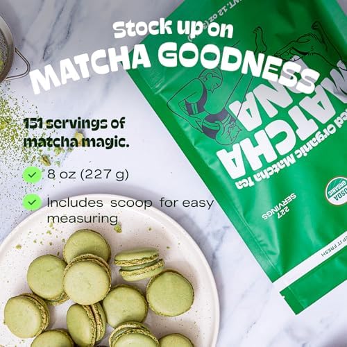 MATCHA DNA Certified Organic Matcha Green Tea Powder (16 oz BAG)