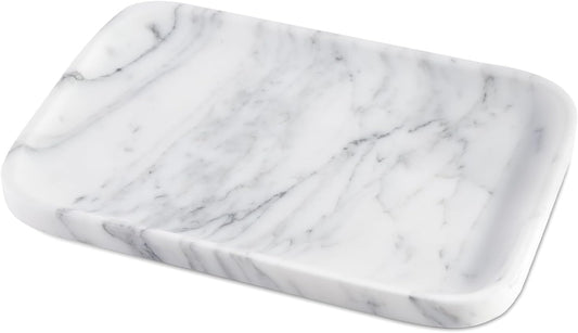 Vanity Trays, Marble Bathroom Tray for Countertop, Decorative Tray for Dresser Organizer, One Piece Serving Tray for Kitchen, Storage Tray for Kitchen Sink, Perfume, Jewelry Holder(Arabescato)