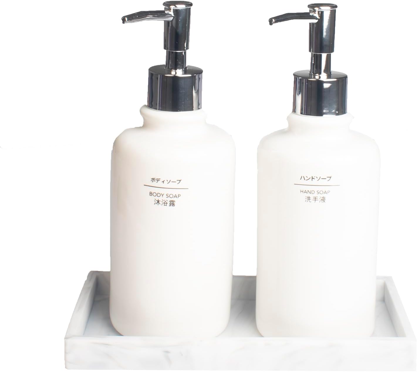 DNC 7.9" Small Silicone Bathroom Vanity Tray for Counter, Kitchen Sink Soap Tray for Dish Holder Dispenser Countertop Toilet Tank Desk Organizer Marble White