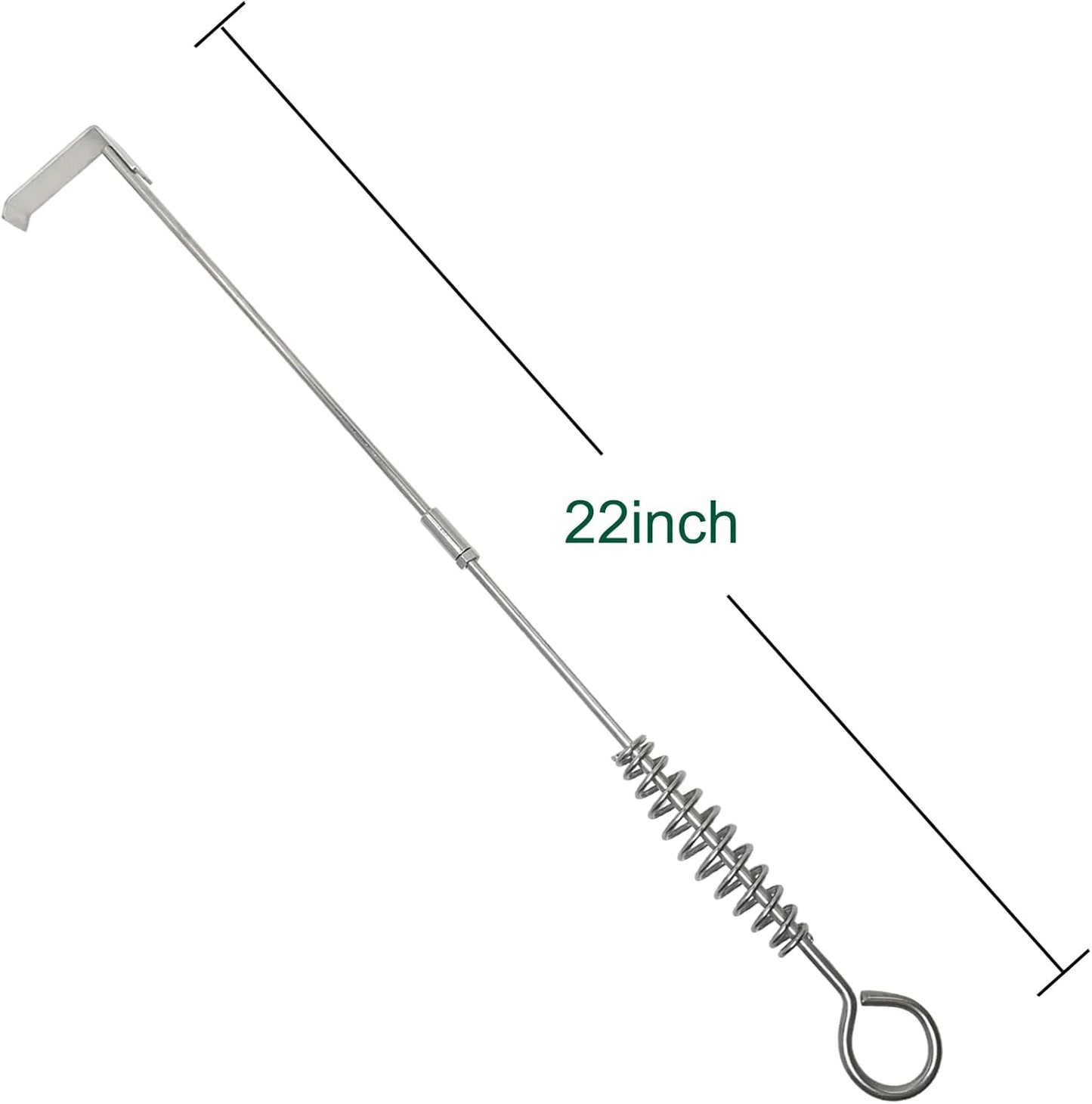 22" BBQ Ash Tool Poker Rake, Charcoal and Grill Cleaning Ash Tools for Big Green Egg, Kamado Joe and Other Charcoal Grills Corner Cleaner Accessories