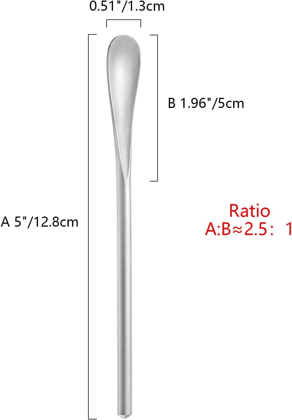 8-Pack 5.0" / 12.8cm Stainless Steel Stirring & Mixing Spoon – Reusable Bar Tool for Coffee, Tea, Iced Drinks & Cocktails