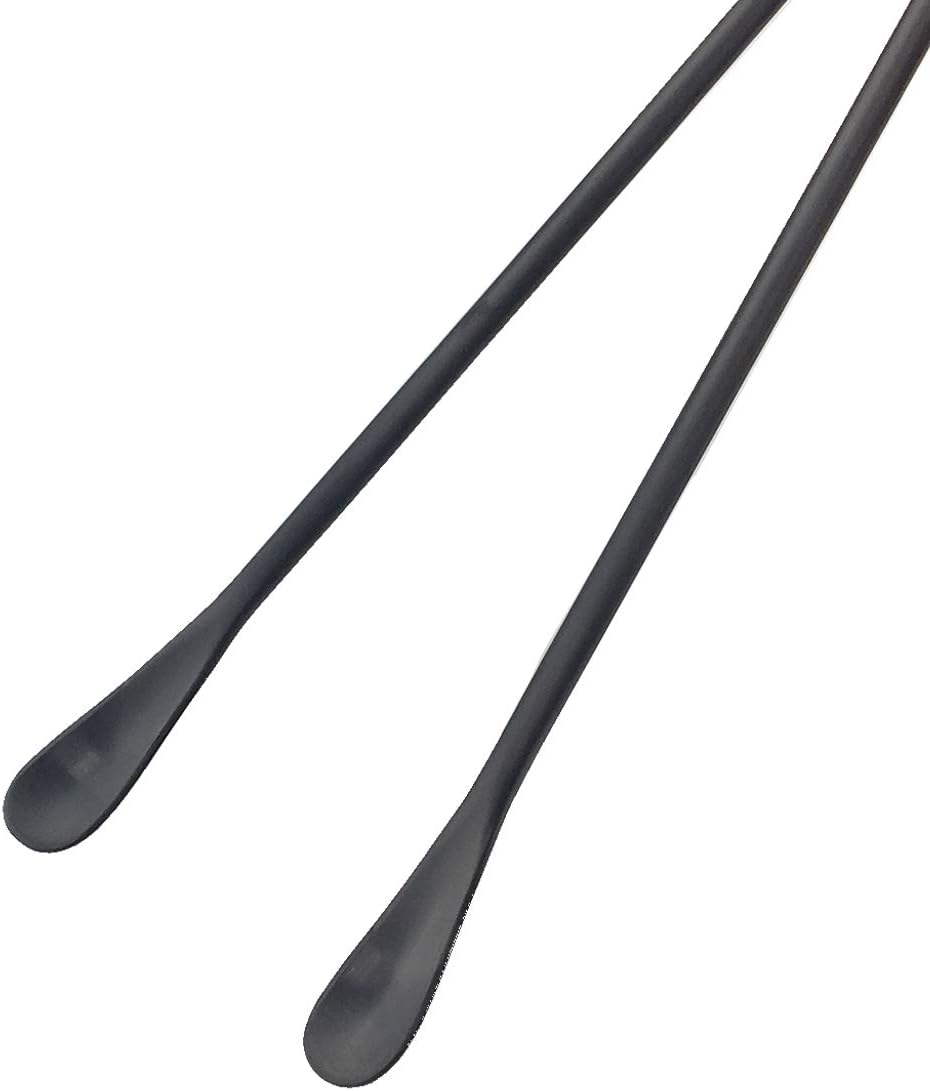 JASHII Black Matte Long Handle Spoon Cocktail Mixing Stirring Spoons Iced Tea Coffee Spoons with 8.6 inch Long Handle Brushed SUS304 Stainless Steel, 3-Piece