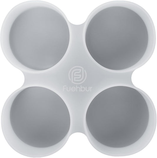 【300+ Design Optional】 Fuehbur 4 inch 4-Circles Car Freshie Mold, Four-Circle Round in 4 Cavity Silicone Soap Resin Molds, Super-Large Mould