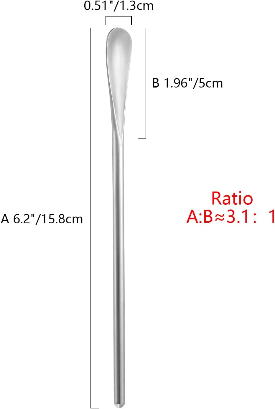 8-Pack6.2" / 15.8cm Stainless Steel Long Handle Stirring & Mixing Spoon – Reusable Bar Tool for Coffee, Tea, Iced Drinks & Cocktails