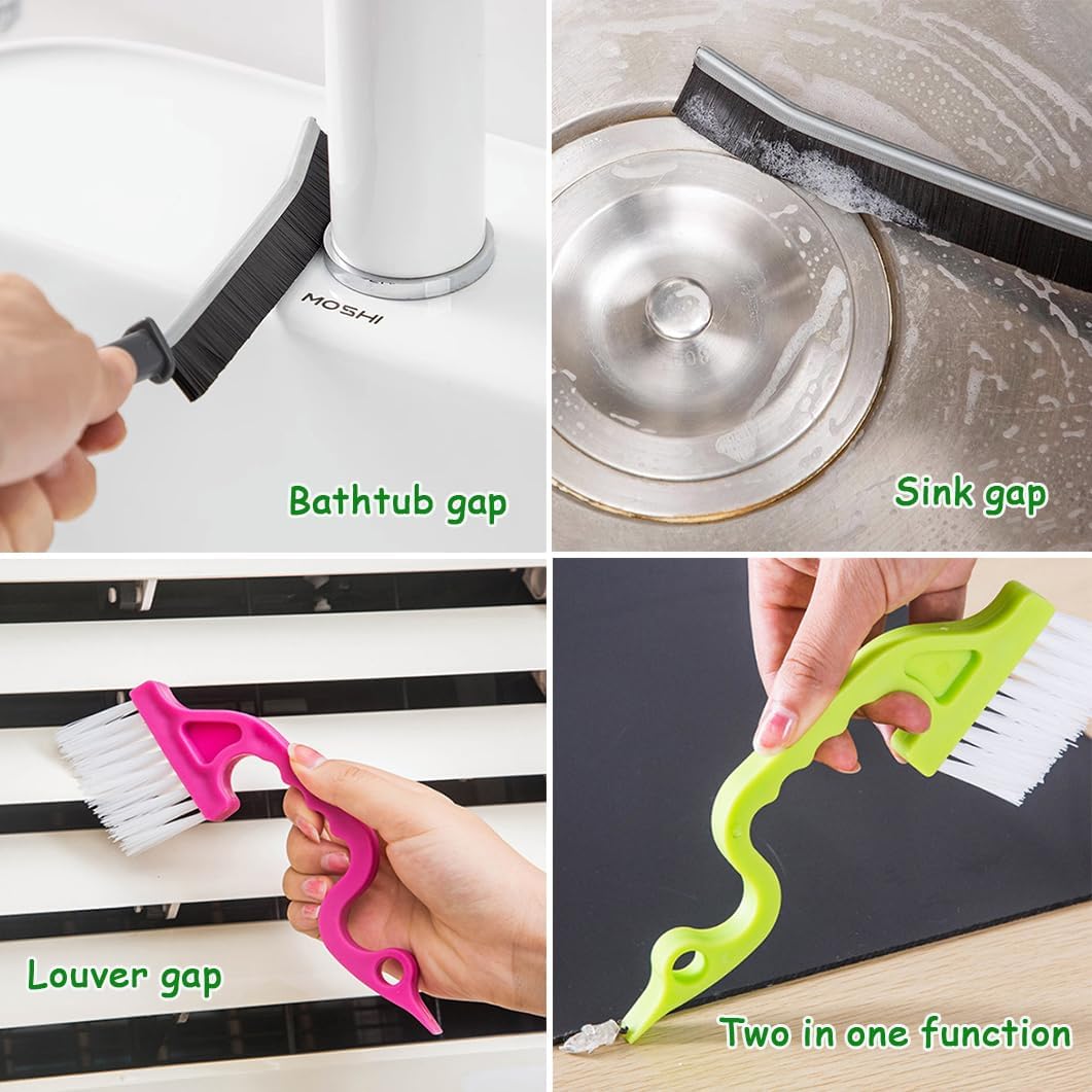 12Pcs Small Cleaning Brush, Crevice Gap Cleaning Brush,Door Window Track Groove Corner Crevice Cleaning Brushes for Cleaning Window Grooves/Bathroom/Toilet Corner/Kitchen/Faucet/Sink/Keyboards