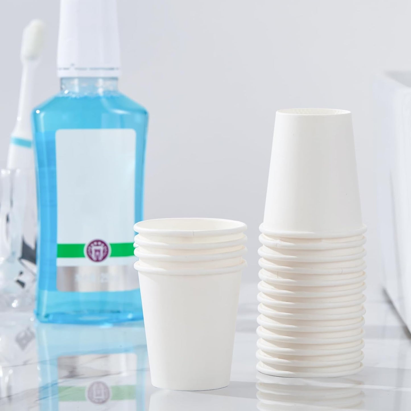 600 Pack 5 oz Paper Cups, Disposable Mini Bathroom Mouthwash Cups, Hot/Cold Drinking Cups, White Disposable Paper Cups for Bathroom, Home, Party, Office, Picnic, Travel