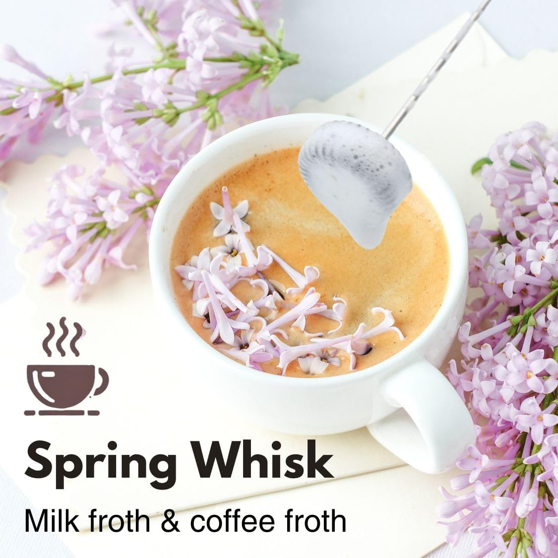 Rechargeable Milk Frother Handheld 3 Speed Coffee Foamer [3 Whisk] Electric Drink Mixer for Latte, Cappuccino, Coffee, Eggs, Hot Chocolate, Purple