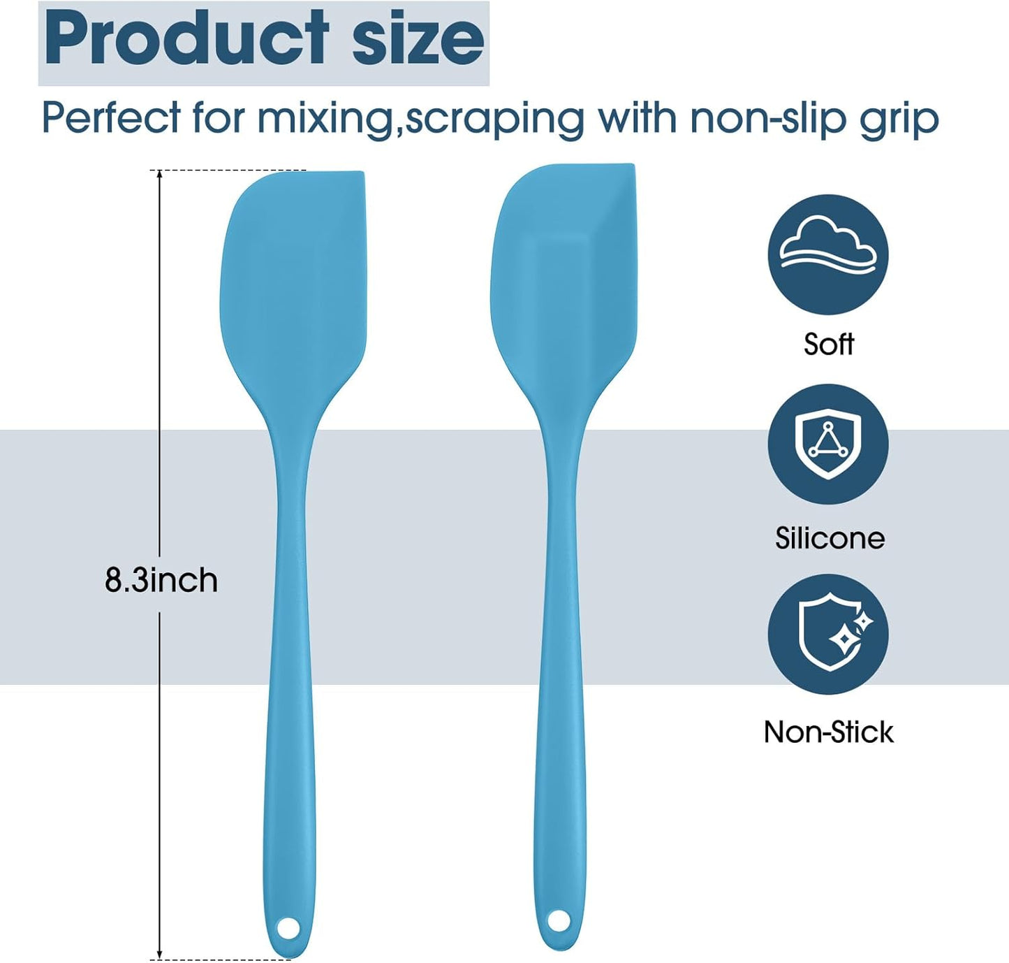 Irenare 24 Pcs Mini Silicone Spatulas Bulk 8.3 Inch Heat Resistant Scrapers Rubber Spatulas Seamless Design Non Stick Flexible for Kitchen Use Cooking Baking Mixing