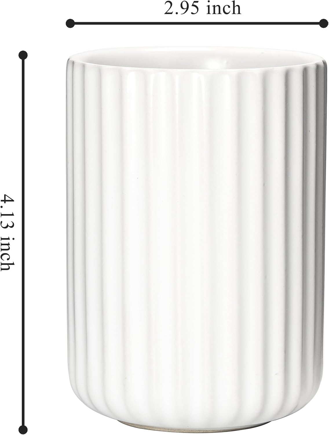 Ceramic Spoon Holder for Coffee Bar, Upright Tea Spoon Holder Cup, Coffee Stirrers Straws Stir Stick Holder, Light Green Fluted Surface