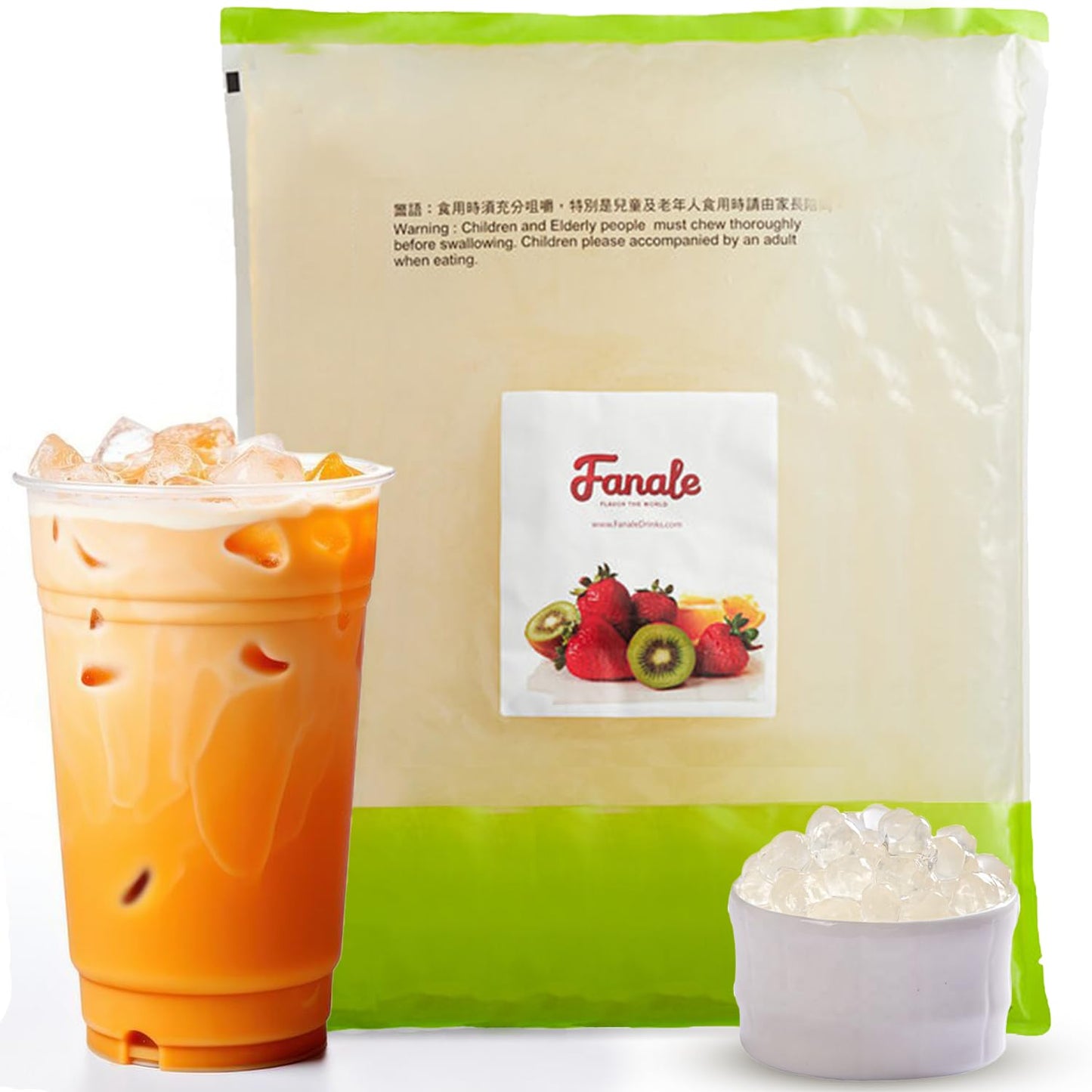 Fanale Crystal Agar Boba Jelly Ball, Ready to Serve, Soft Chew Texture, Instant Crystal Boba Pearls for Bubble Tea, Frozen Yogurt, Shaved Ice & Dessert’s Topping (4.4 lb/bag)
