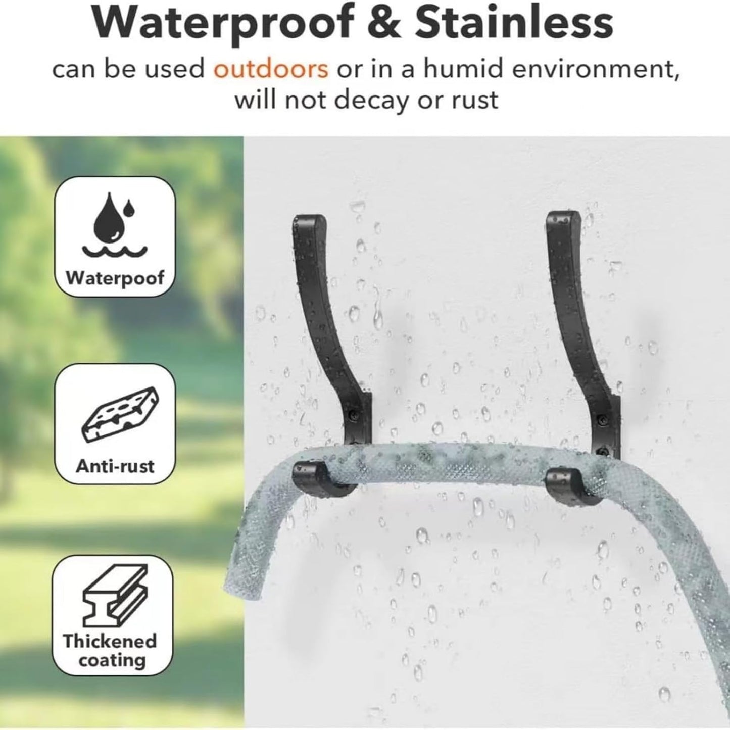 6 Pack Hanging Coat Hooks Wall Mount, Coat Hanger Wall Hangers, Metal Hooks for Hanging Heavy Duty, Screw in Hooks for Hanging Towels, Clothes, Backpack, Hat, Bag, Jacket, Key, Robe, Backpack Black