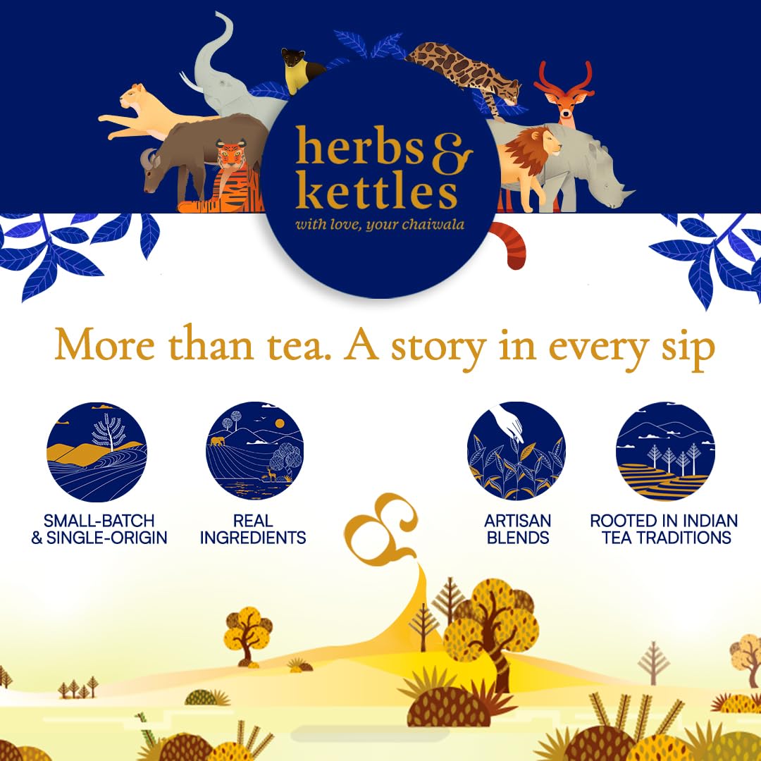 Herbs & Kettles Lavish Blue Tea Boba Kit | Butterfly Pea Flower Tea with Green Tea, Lemongrass, Ginger & Mint + Chewy Tapioca Pearls | DIY Color-Changing Bubble Tea Kit with Reusable Straws |