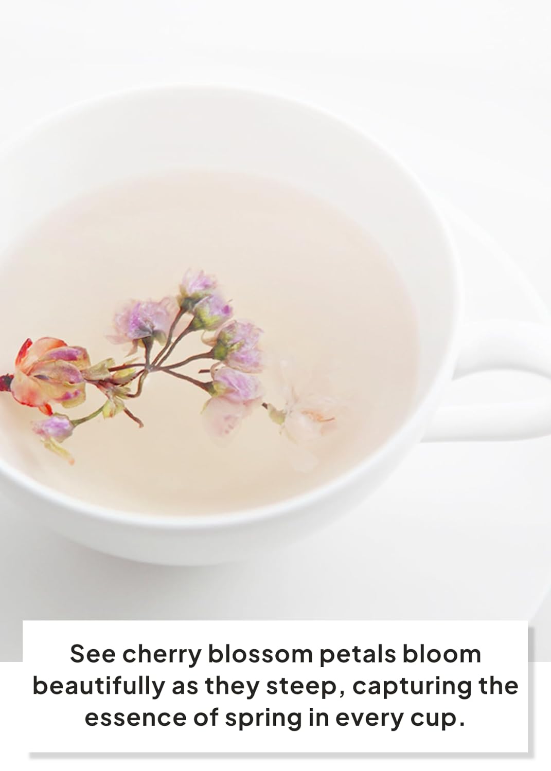 Korean Food, KKOKDAM Original Cherry Blossom Flower Tea, Decaf Floral Blend, Fully Natural Flowers, No Caffeine, Sugar Free, Zero Calories, Made in Korea, 10g