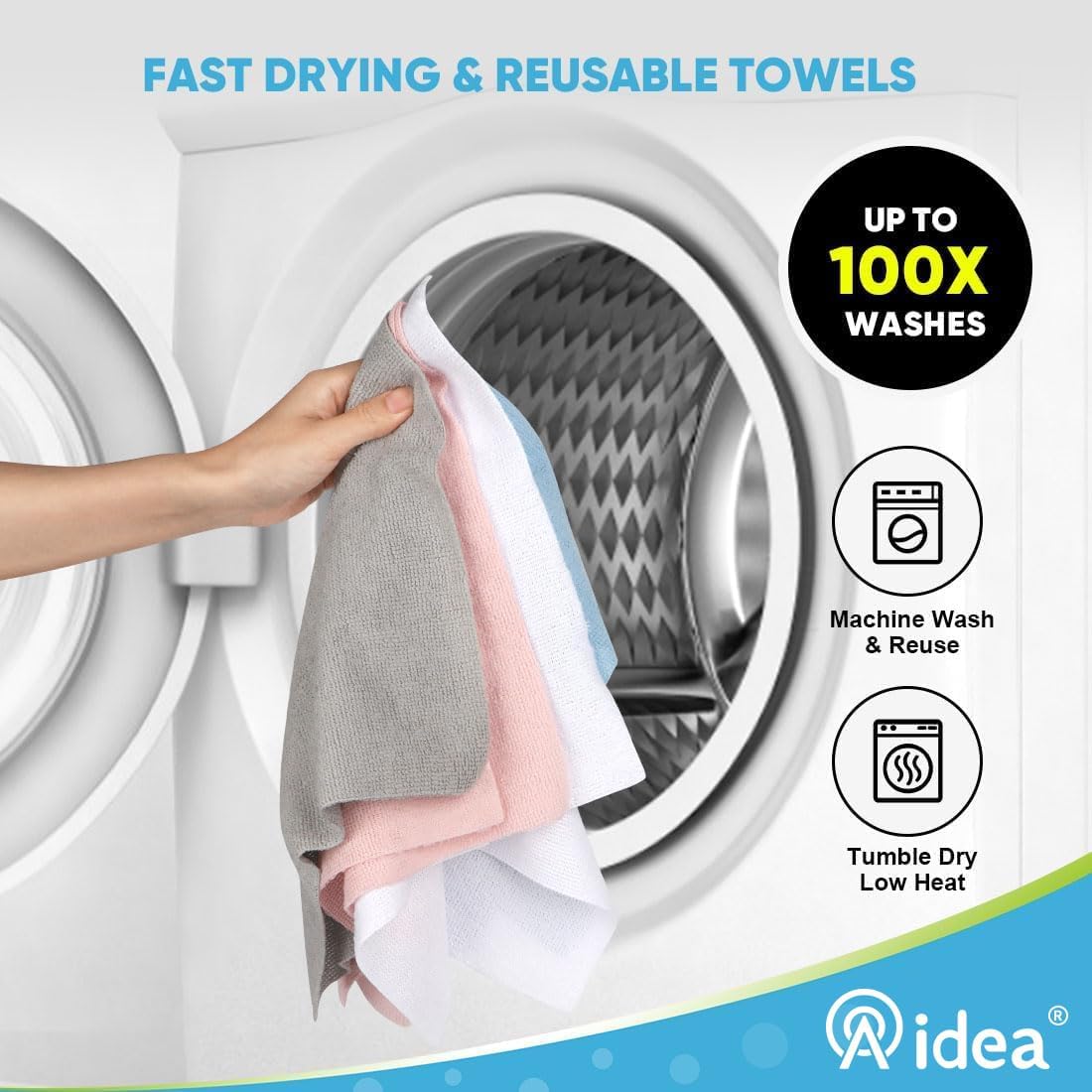 AIDEA Microfiber Cleaning Cloth 330 Sheets 6 Roll, Grey Microfiber Towels for Cars, Shop Towels, Shop Rags Washable, Cleaning Rags Reusable Paper Towels for Automotive, Workshops, House,11×9"