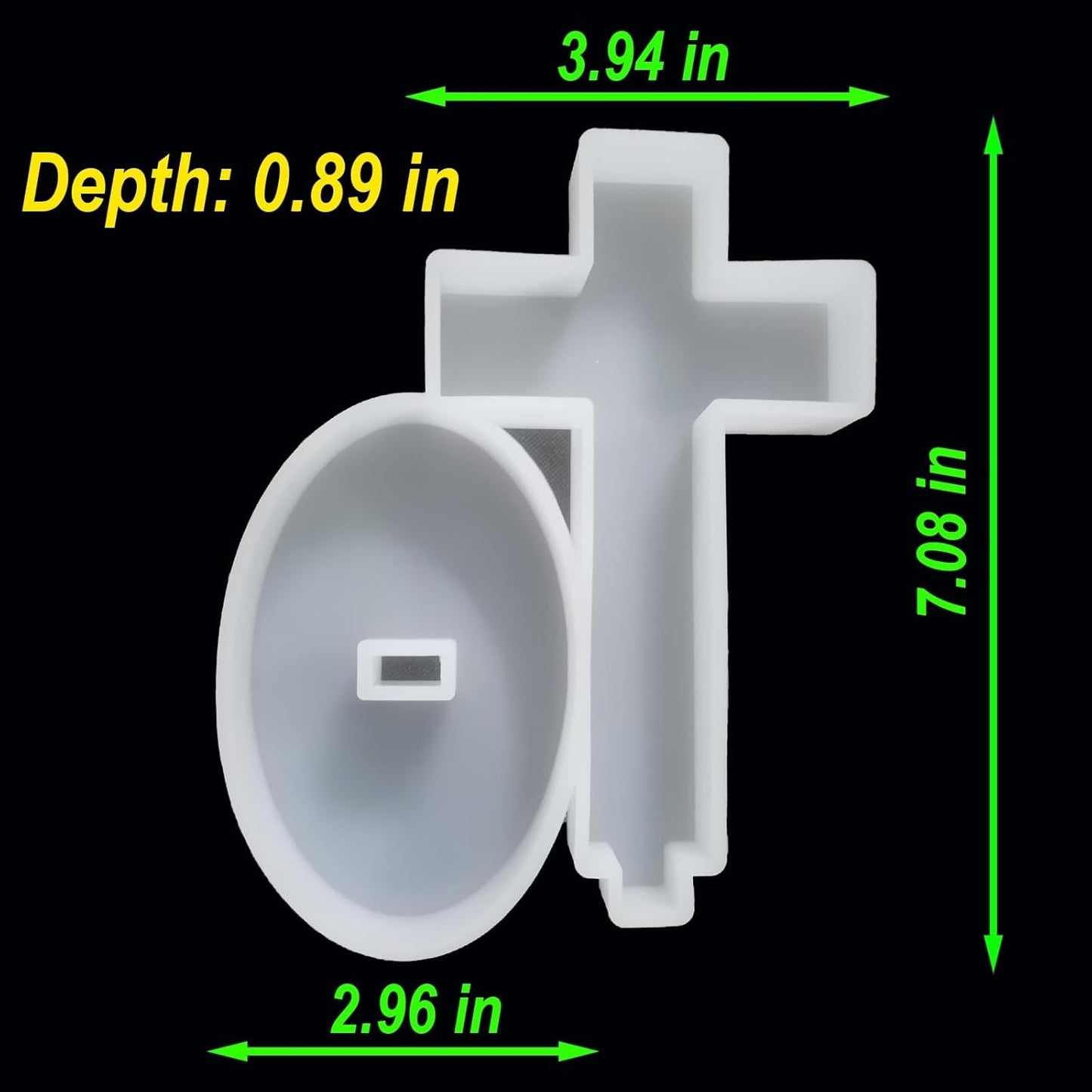 【300+ Design Optional】 Fuehbur Cross with Base Resin Silicone Large Freshie Mold for Aroma Beads DIY Hanging Candles Decoration Crafting Blessed Cross Gift【Mold Depth: 0.89 in】