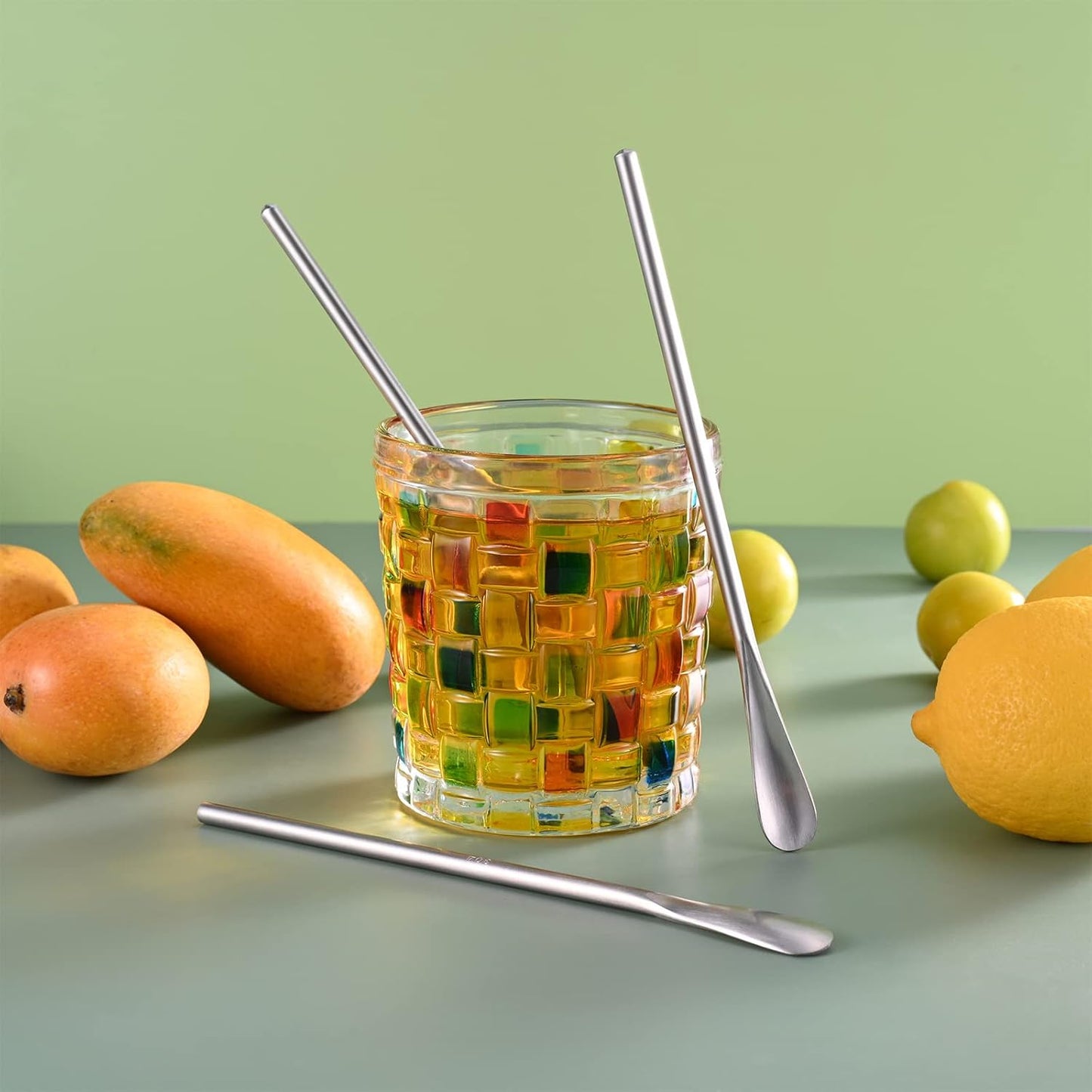 16-Pack 6.2" / 15.8cm 304 Stainless Steel Long Handle Stirring & Mixing Spoon – Reusable Bar Tool for Coffee, Tea, Iced Drinks & Cocktails