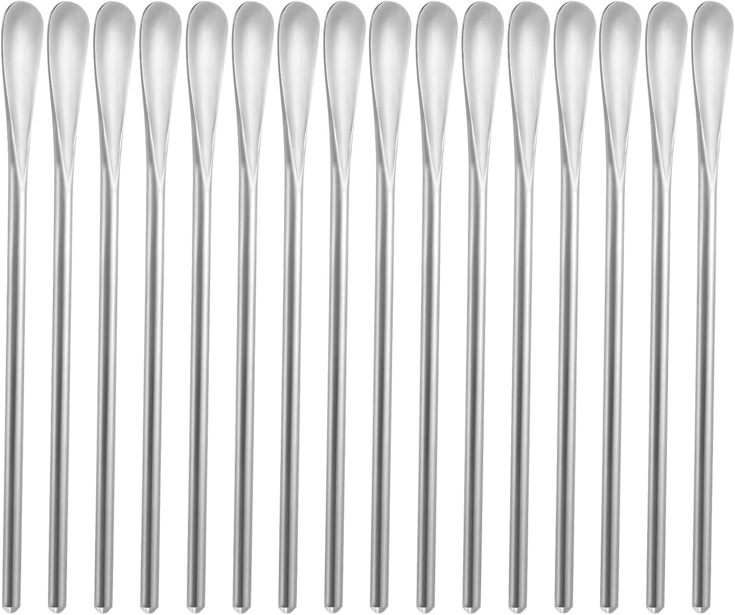 16-Pack 6.2" / 15.8cm 304 Stainless Steel Long Handle Stirring & Mixing Spoon – Reusable Bar Tool for Coffee, Tea, Iced Drinks & Cocktails