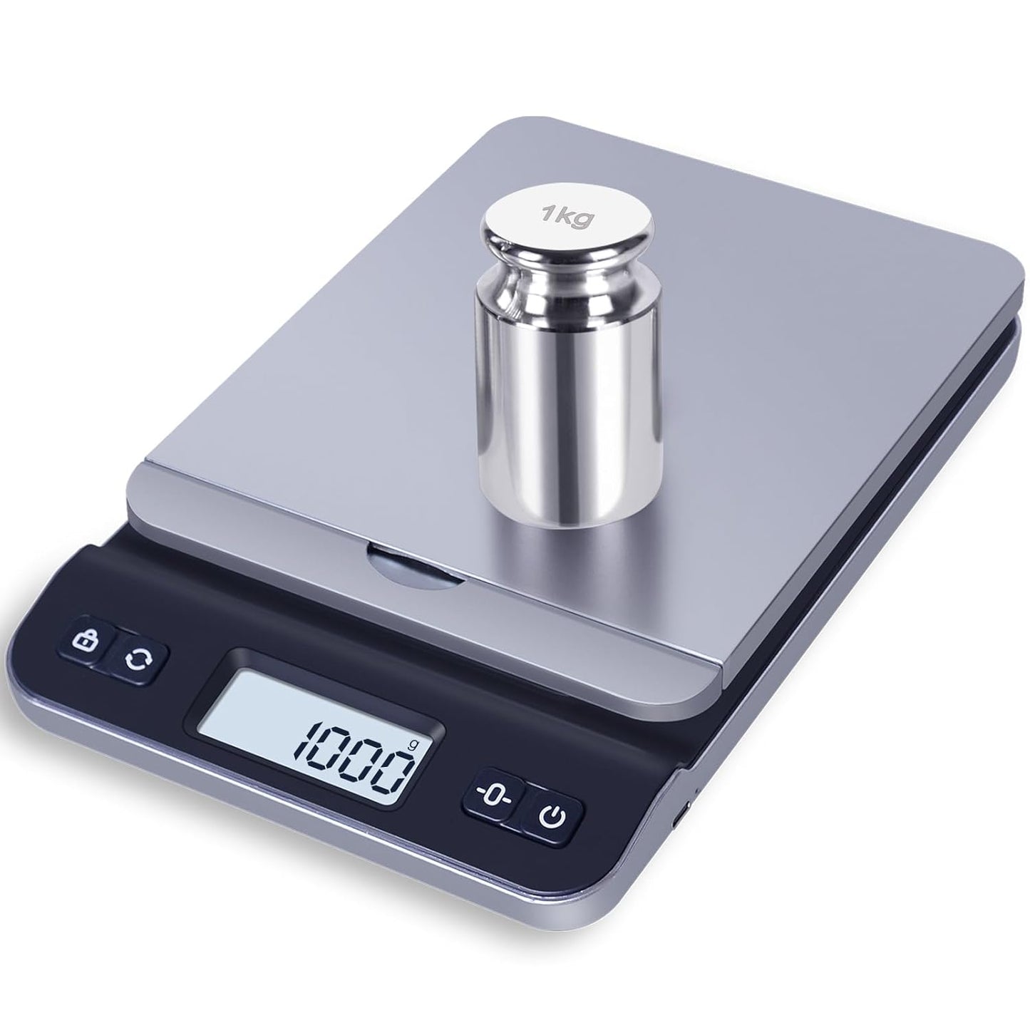 QP 1000g Calibration Weights, OIML Class M1 High Precision Gram Weights, Stainless Steel Scale Calibration Weight for Digital Scale, Balance Scale, Chrome Finish Scale Weights with Storage Case