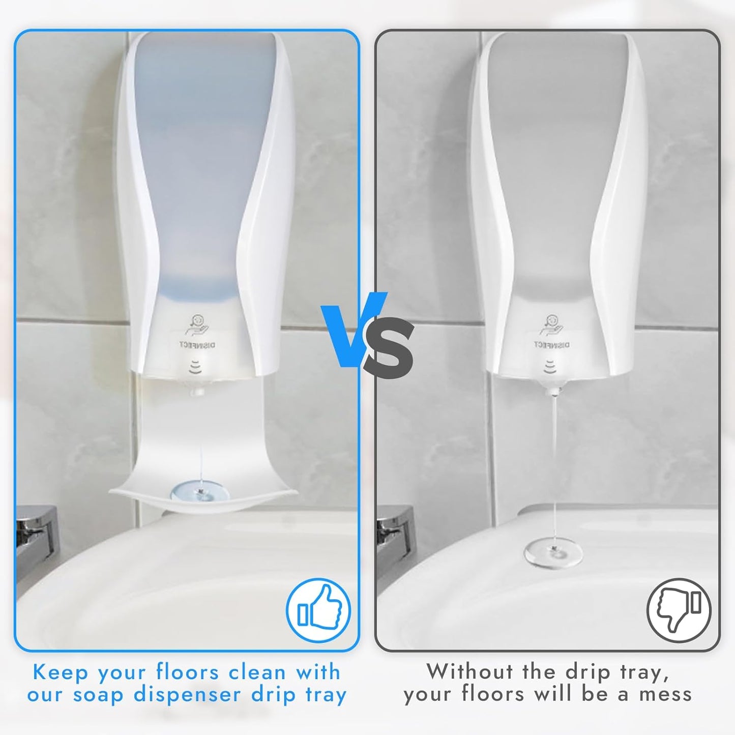 5PCS Drip Tray Wall Mount Soap Dispenser Bracket, Laundry Detergent Drip Catcher, Easy to Clean (White)