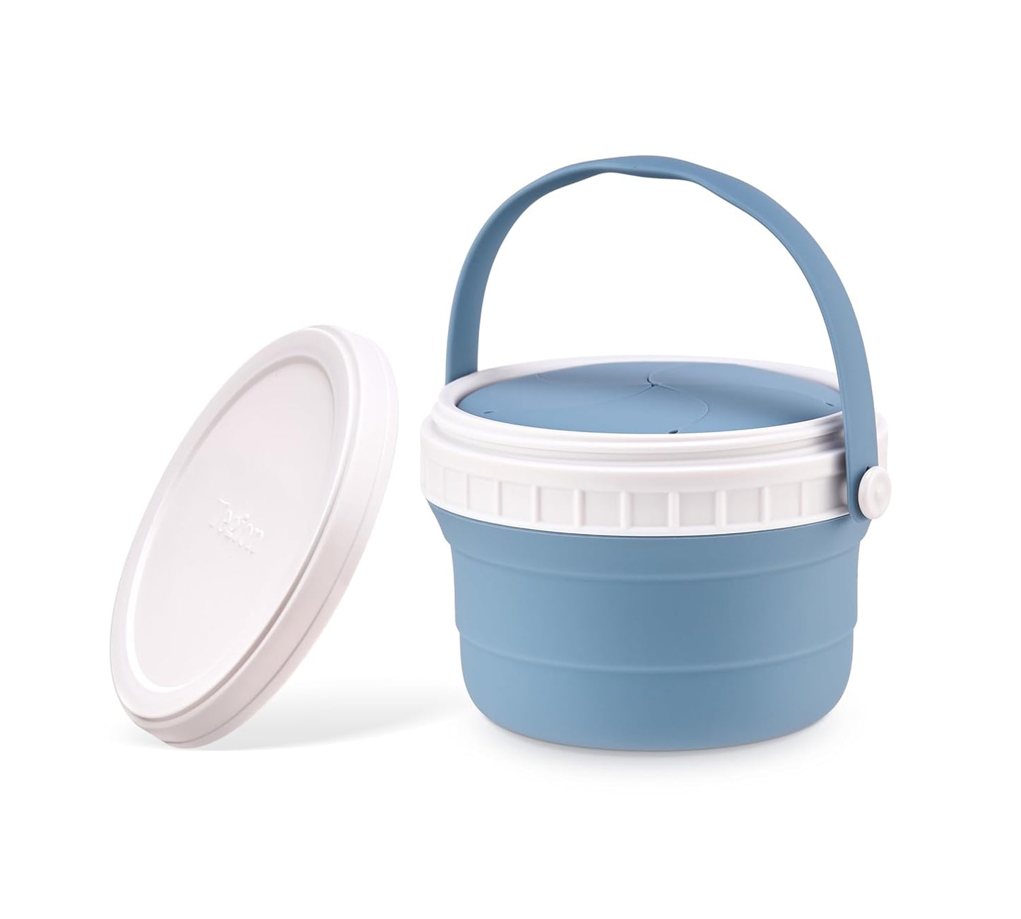 No Spill Silicone Toddler Snack Containers, Detachable Silicone Flap for Filling&Cleaning, Crumb-Free Hard Plastic Screw Travel Lid, Ultra-Soft for Baby Kids Hand In-Out, Snack Cup Holder 12 oz