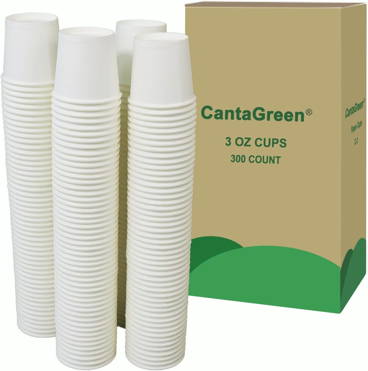 3 OZ Heavy duty Cups,300 Count White Paper Bath Cup