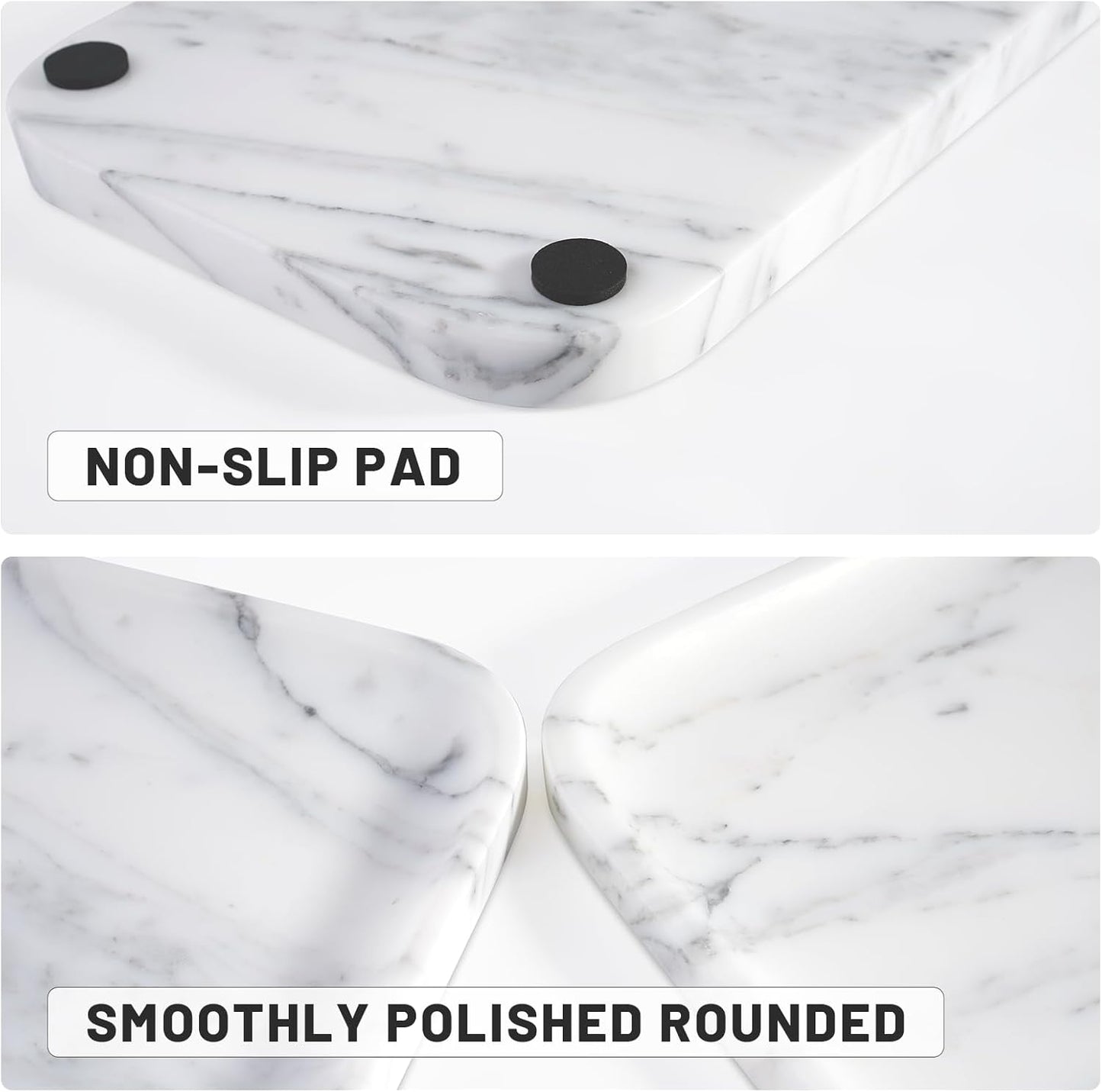 Vanity Trays, Marble Bathroom Tray for Countertop, Decorative Tray for Dresser Organizer, One Piece Serving Tray for Kitchen, Storage Tray for Kitchen Sink, Perfume, Jewelry Holder(Arabescato)