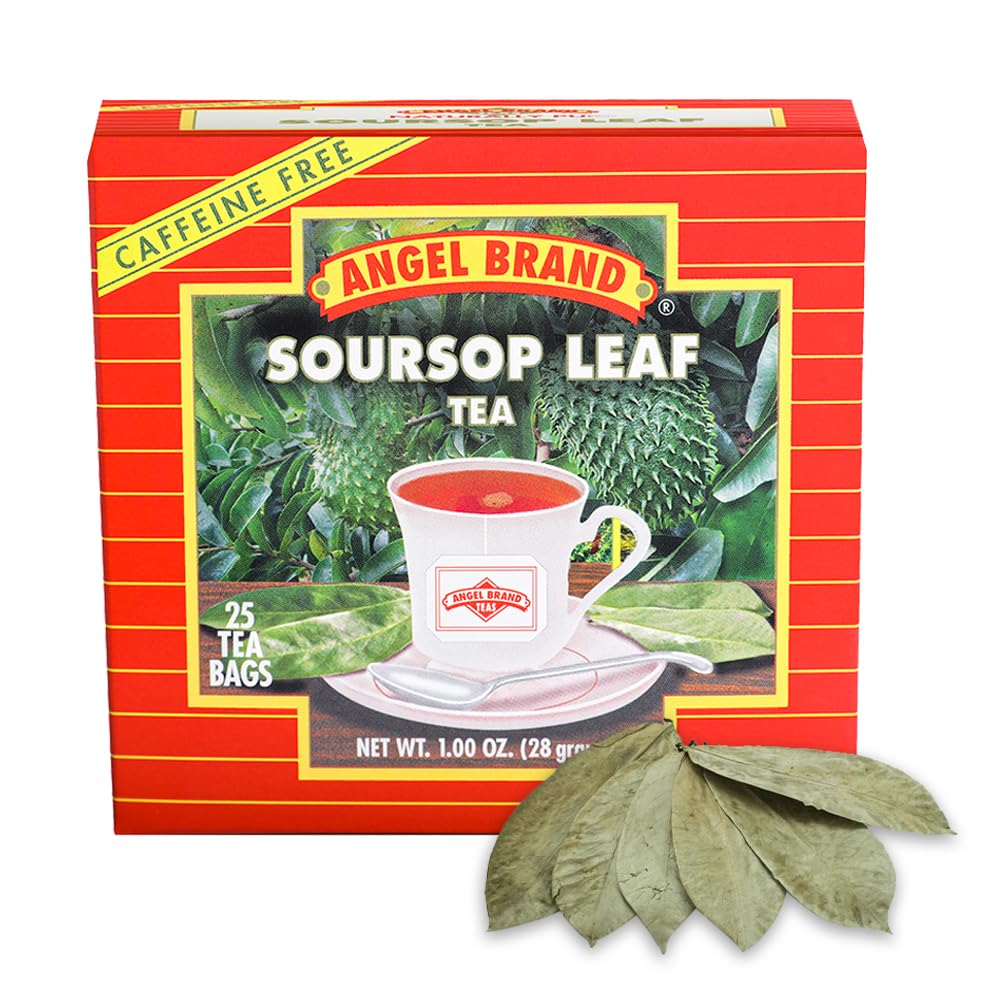 Angel Brand Soursop Tea Bags 25 – Pack 3 – Tea Bags for Health Benefits and Immune Support Famous in Jamaican Culture - Graviola Soursop Leaves gives Taste, Vitamins & Minerals