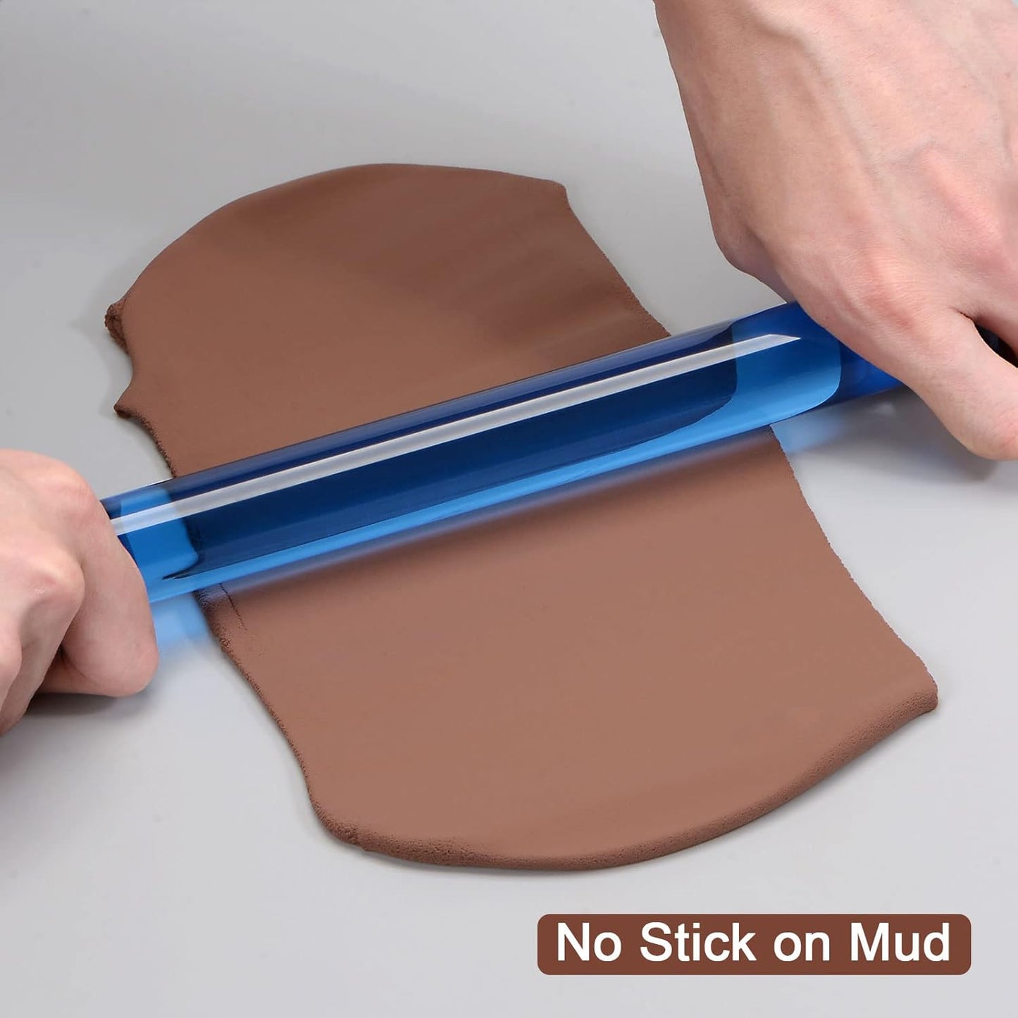 HARFINGTON Acrylic Clay Roller 8 Inch x 1 Inch Solid Non-Stick Plastic Round Tube Roller Polymer Clay Rod Fondant Rolling Pin for Shaping, Sculpting, Modeling DIY Crafts, White