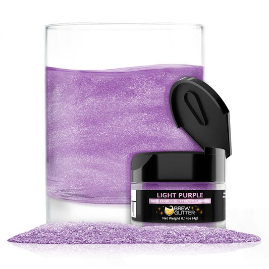 Brew Glitter Light Purple Edible Drink Glitter 1x 4g Jar for Cocktails, Beer, & Beverages