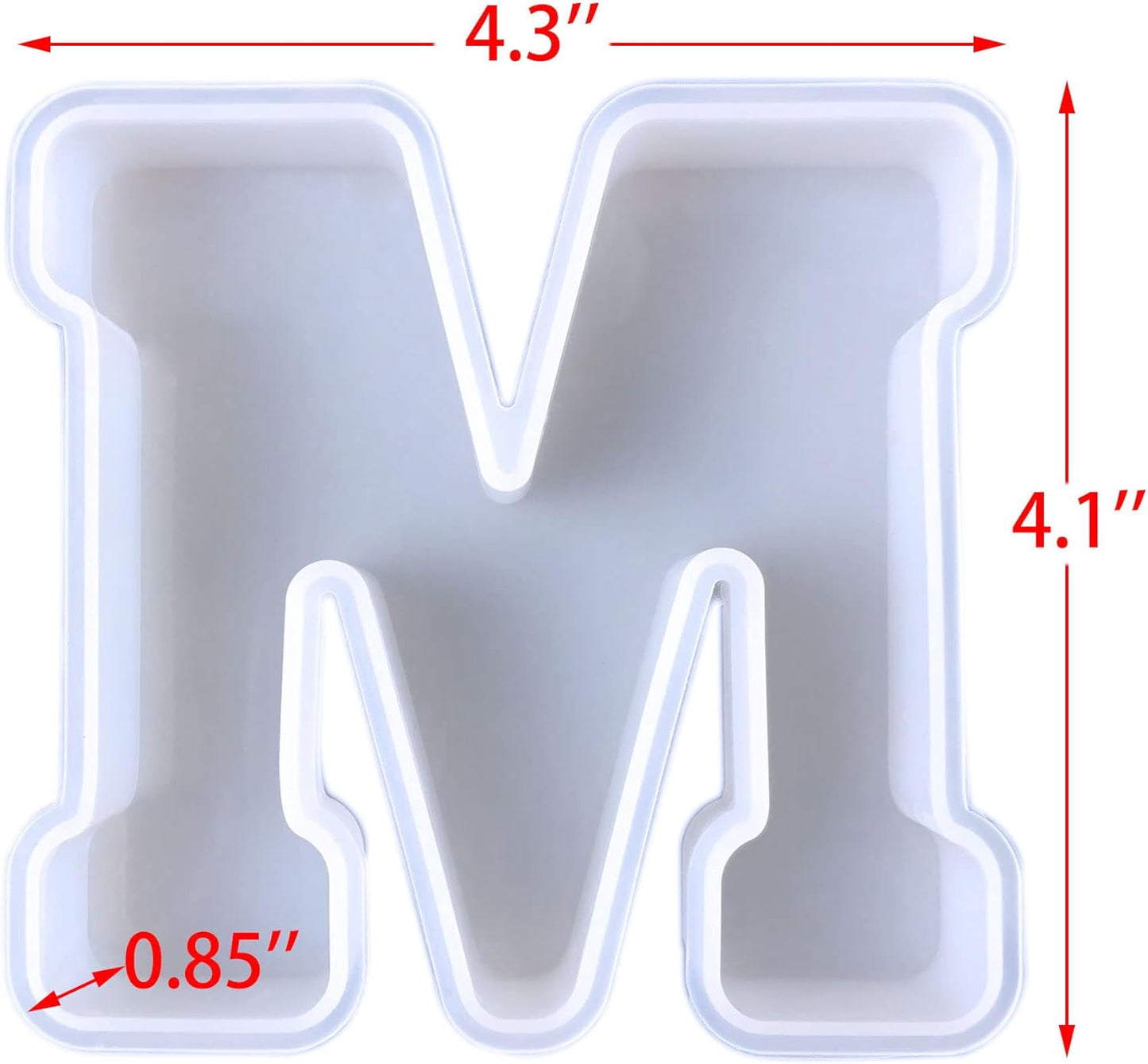 4 inch 26 Pack English Letter Silicone Mold - Alphabet Capital & Large Letter Resin Casting Mold