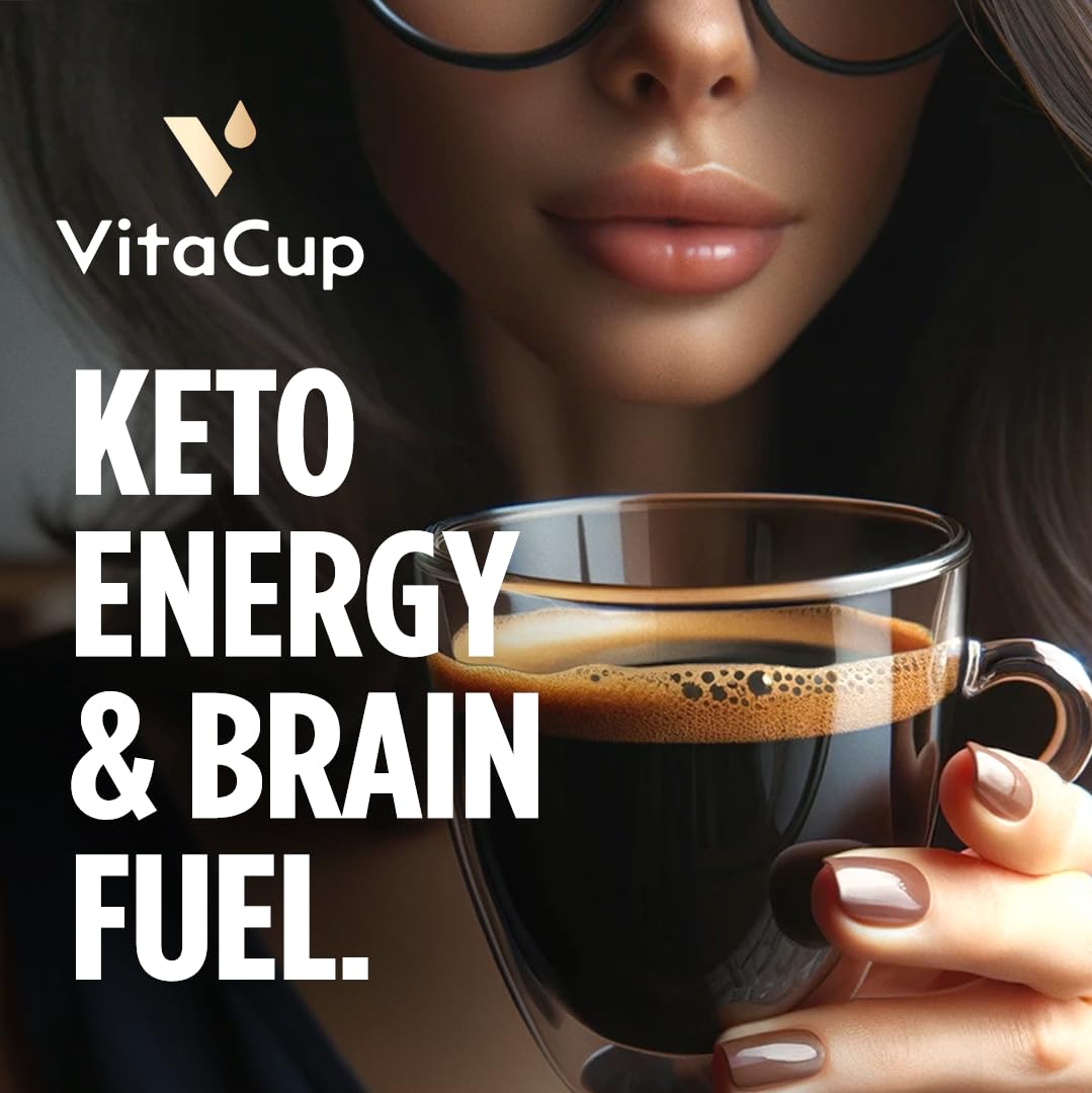 VitaCup Genius Instant Coffee Packets, Increase Energy & Focus, Keto Coffee, Serve Hot or Cold Brew, MCT Oil, Turmeric, B Vitamins, D3, Bold & Smooth,100% Arabica Coffee in Single Serve Sticks, 72 Ct