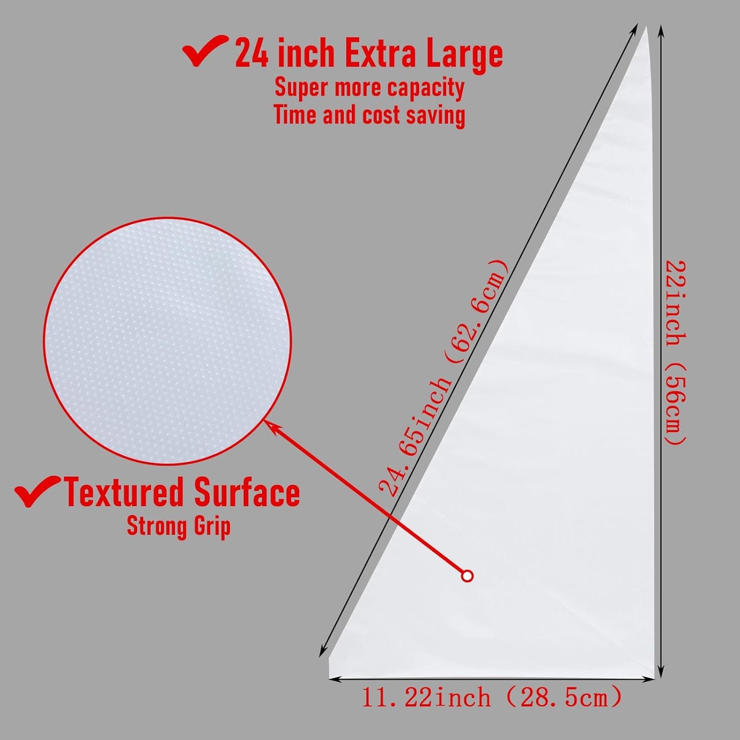 24 Inch Large Piping Bags,100 Pack Icing Bags Disposable Pastry Bag,Thick Non-Slip & Anti-Burst Icing Piping Pastry Bag For Frosting Decorating Dessert Cake Cupcake Cookie