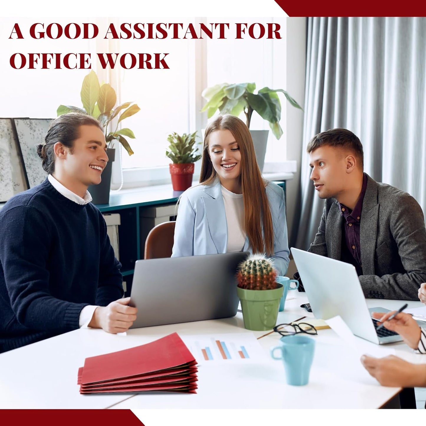 12 Pcs Classification Folders Letter Size, Back to School Supply for Teacher, Student, 1 Divider Pressboard File Folder Bulk with 2 Fasteners, 3.5 Inch Expanding File Organizer (Red)