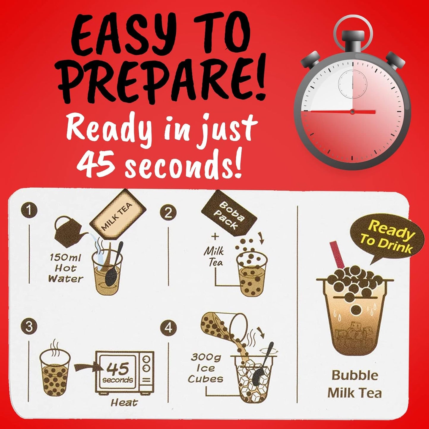 Fusion Select 5 Packs Bubble Tea Kit Extra Rich Blueberry, Raspberry Strawberry Blackberry Cherry Boba Tea Kit Drinks, Boba Tapioca Pearl, Straws, Various Tea Set Flavors