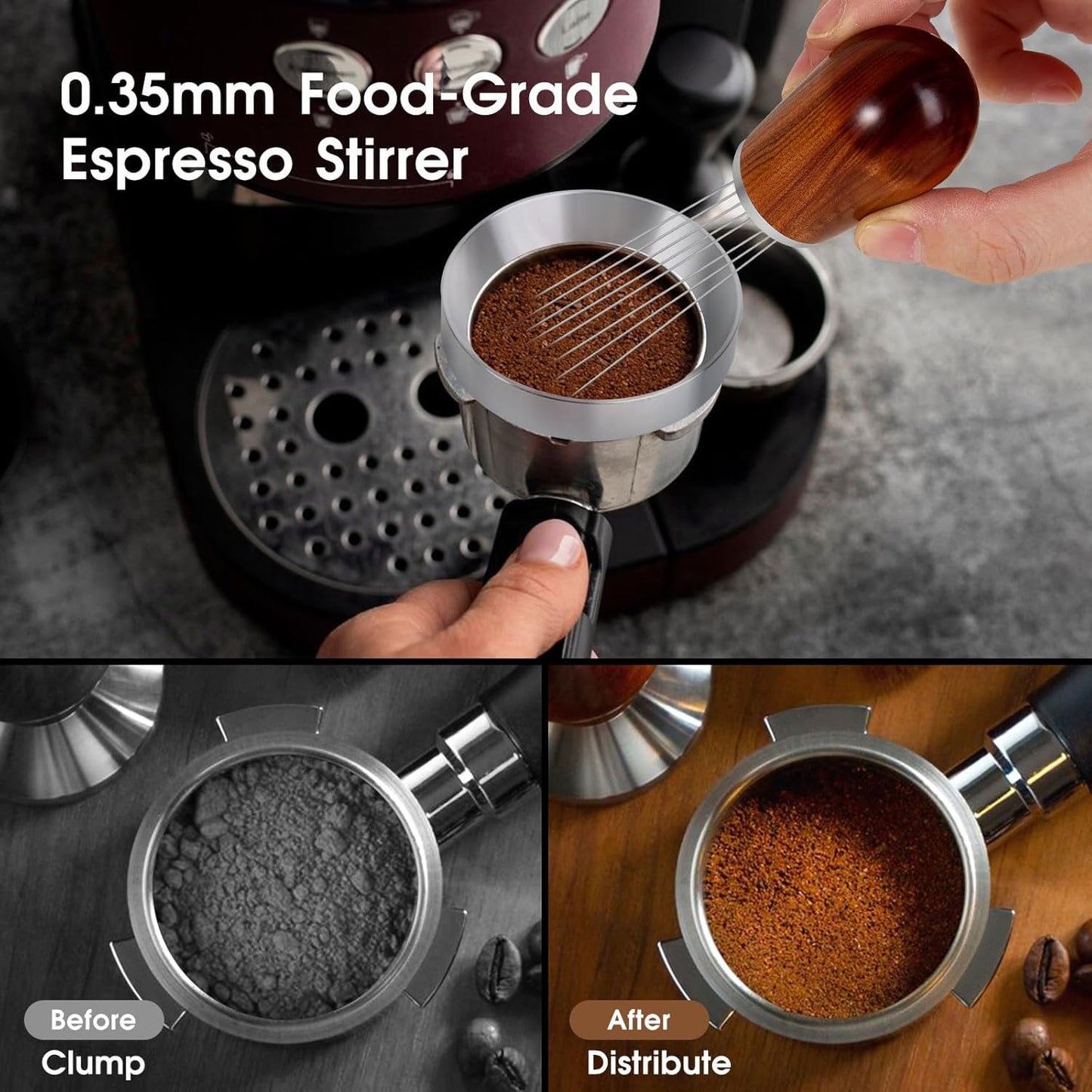 54mm Espresso Accessories Kit, WDT Tool, Dosing Funnel and Puck Screen Set, 316 Stainless Steel Needle Coffee Distribution Stirrer Fits Breville 54 mm Espresso Machines and Portafilter