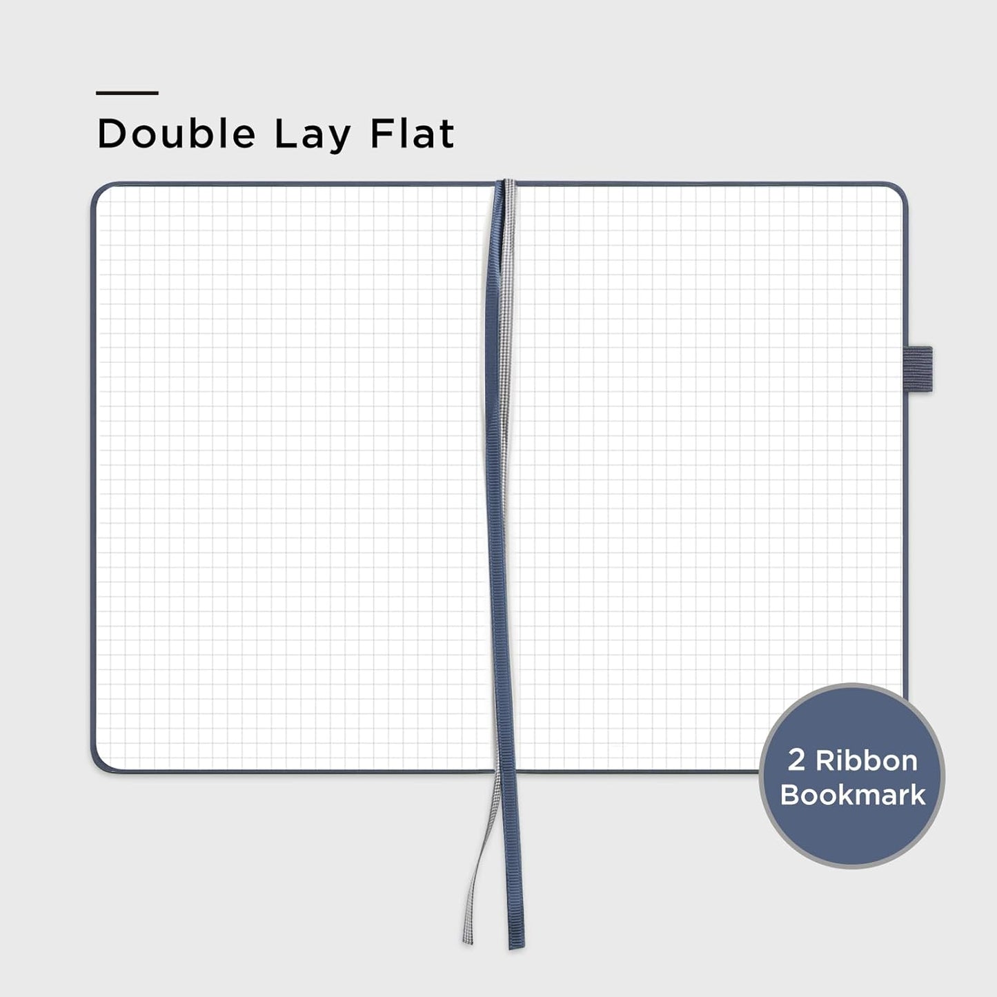 &And Per Se Graph Journal Notebook, 160 Pages, 5.7 x 8 inches College Ruled Thick Paper Notebook Journals for Writing, Grid Hardcover Notebook(1 Pack, Dark Blue)