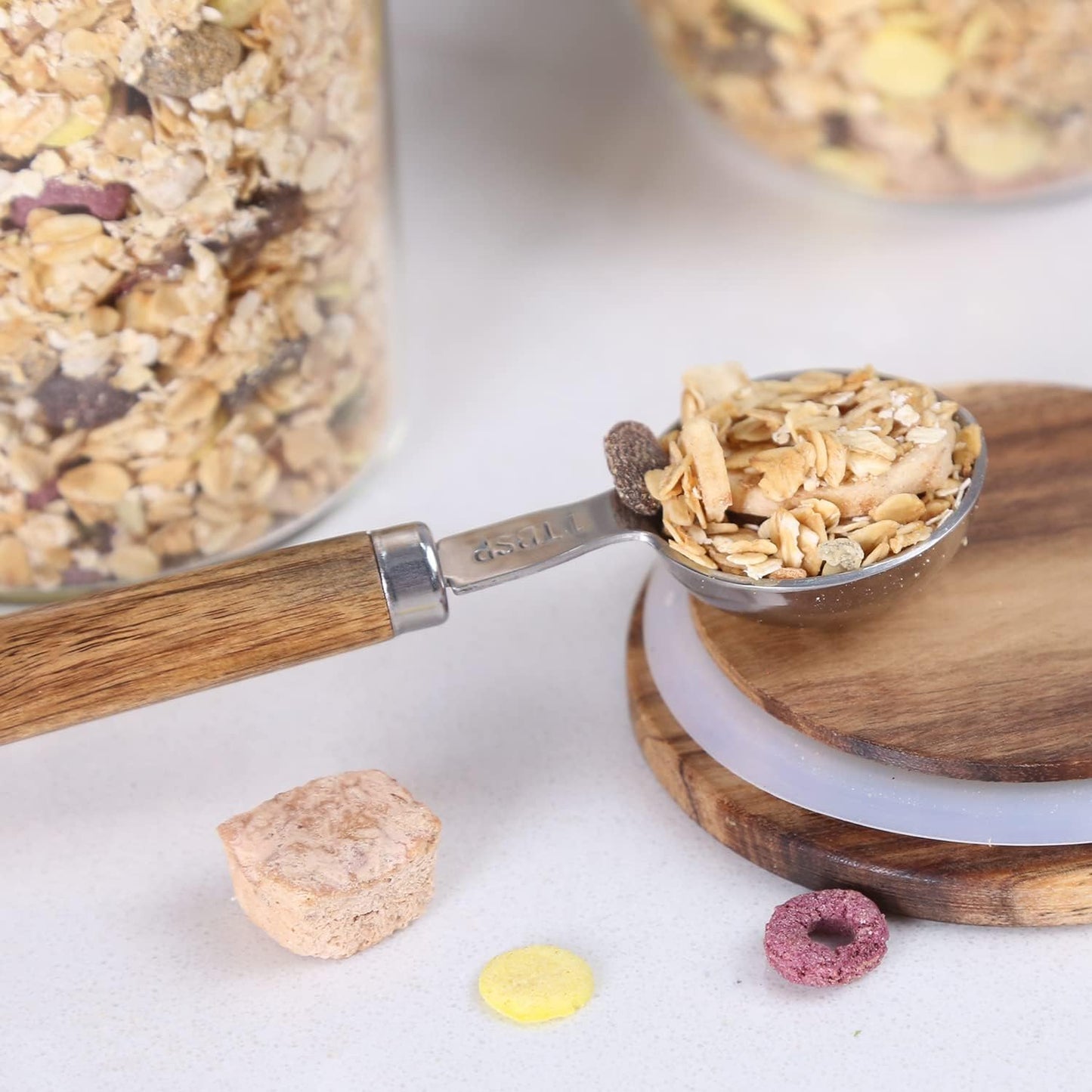 KKC HOME ACCENTS Wooden Long Handle Coffee Scoop - 1 tbsp, 9.17 inch