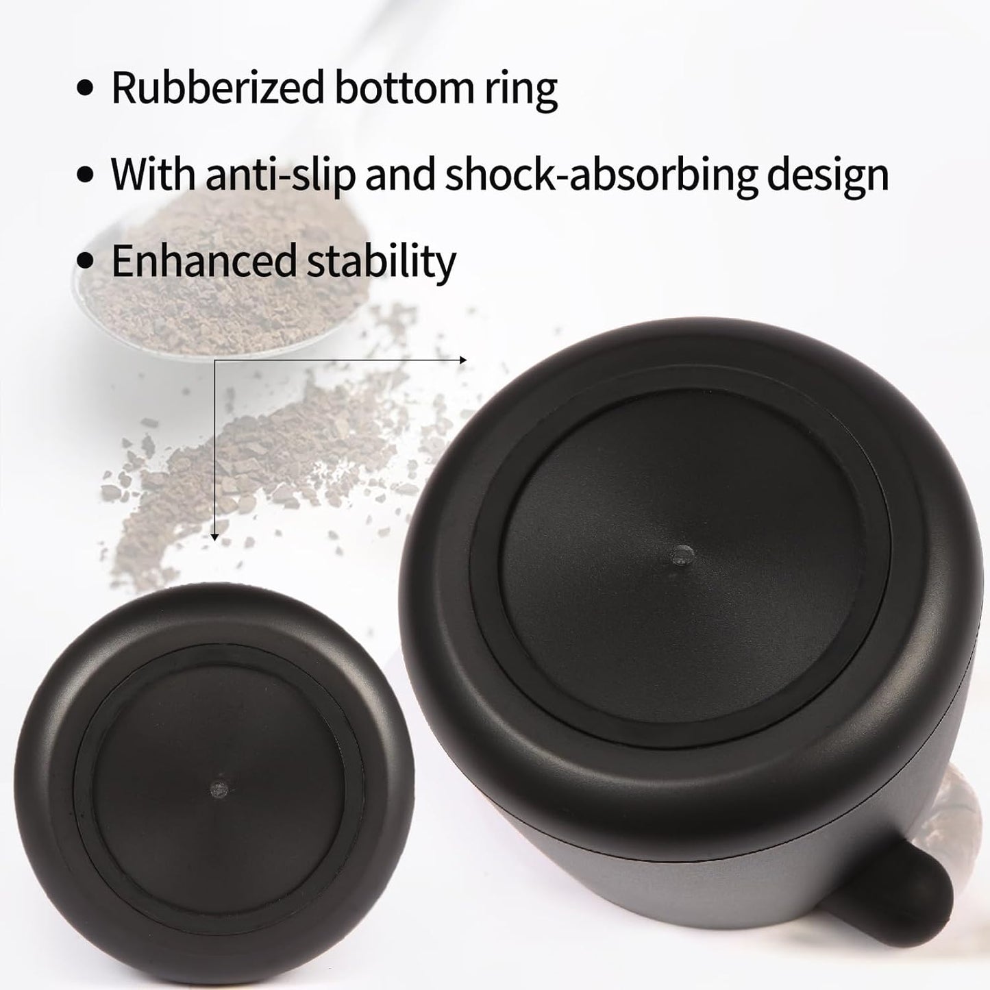 Knock Box Large Capacity Design Espresso Knock Box Shock-absorbent Knock Box Espresso with Removable Knock Bar and Non-Slip Base Espresso Accessories for Home/Office