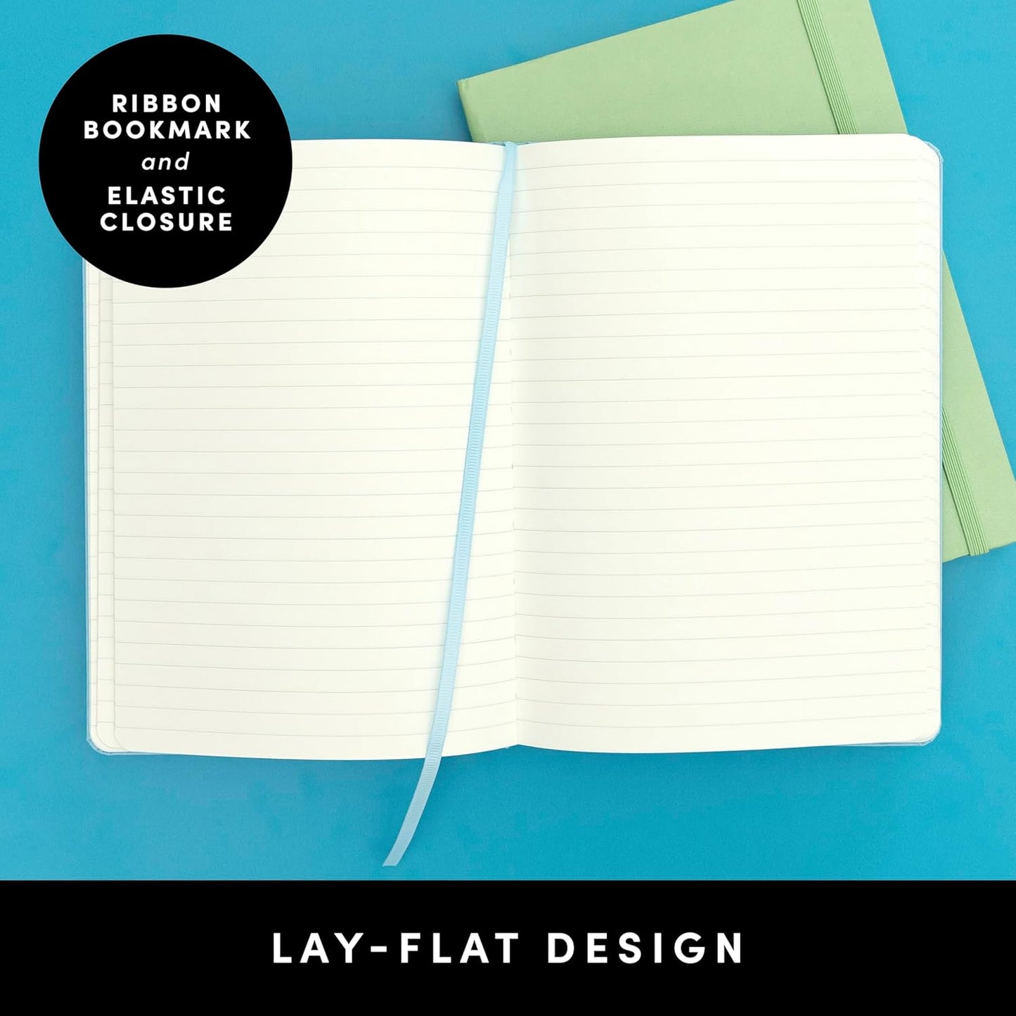 PAPERAGE Lined Journal Notebook, (Turquoise), 160 Pages, Medium 5.6 in x 8 in - 100 GSM Thick Paper – Hardcover Journaling Notebook for Work, School & Note Taking