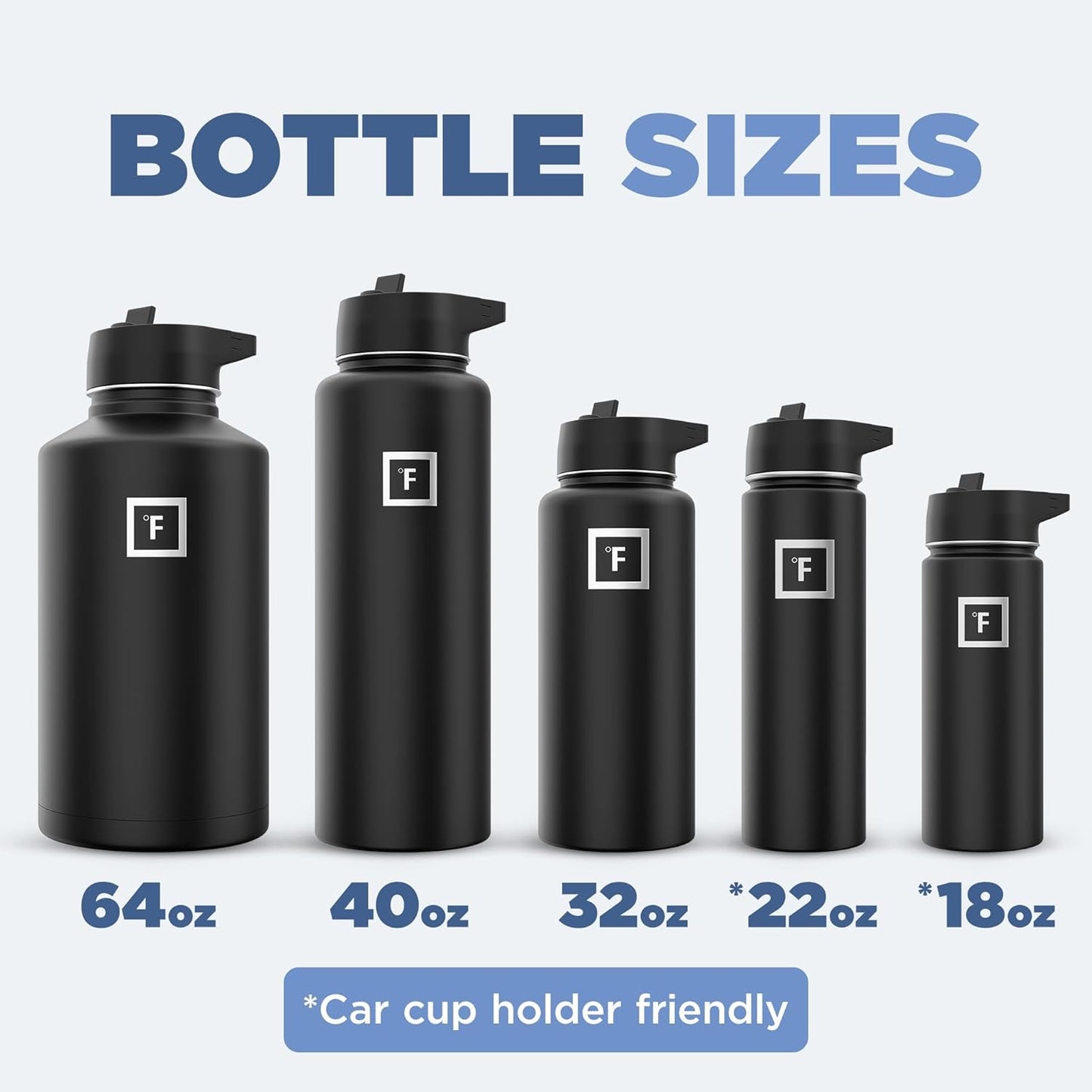 IRON °FLASK Camping & Hiking Hydration Flask with 3 Lids - Stainless Steel, Double Walled & Vacuum Insulated Water Bottle - Leak Proof & BPA Free (Sand, Straw - 22 oz)